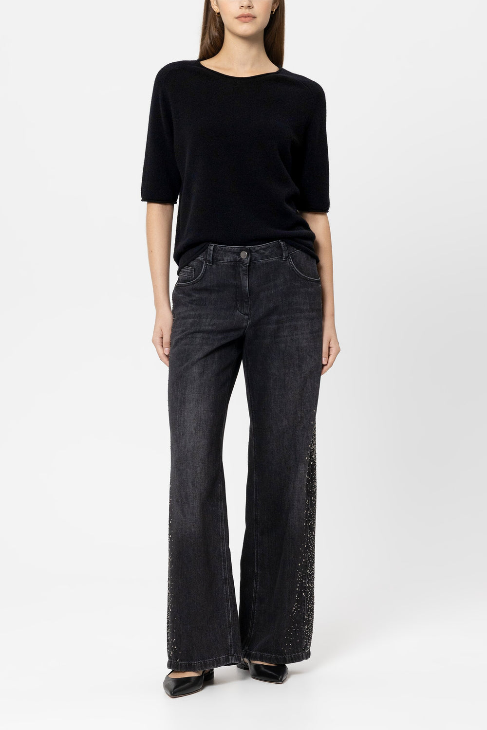 Cashmere-blend sweater - pure black - Standard