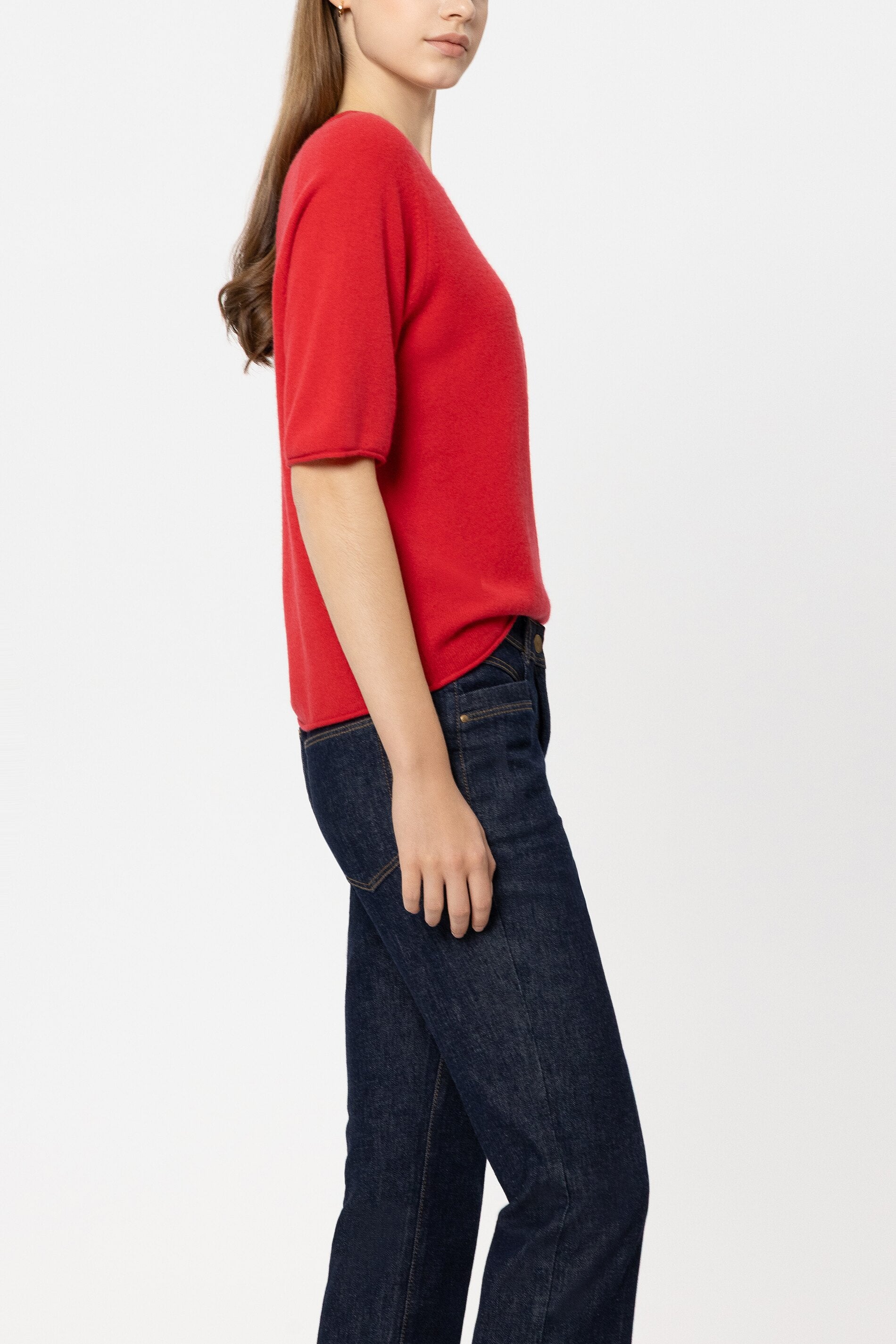 Pullover aus Kaschmir-Mix - cherry red - Standard | Model Seite