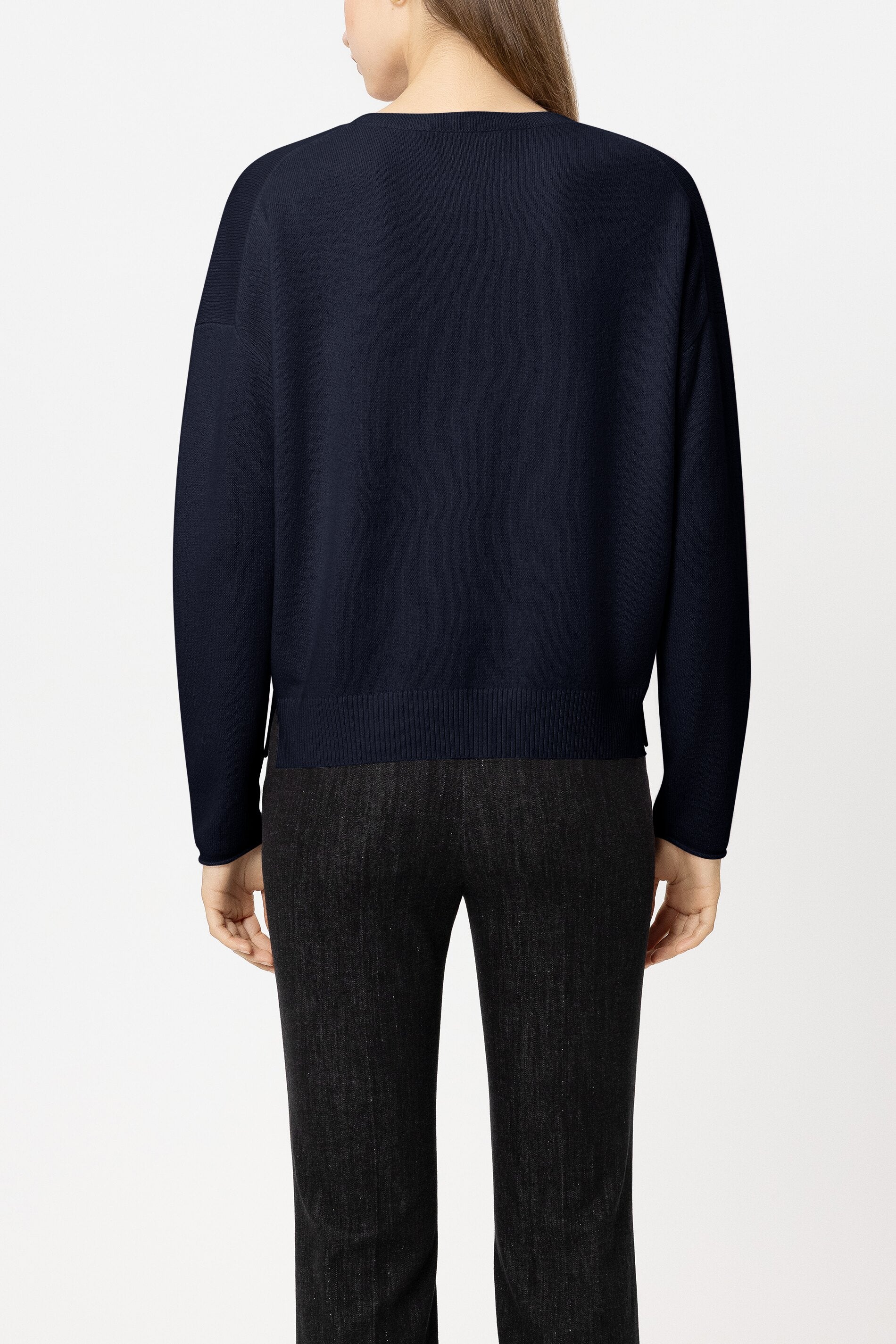 Pullover aus Kaschmir-Mix - navy blue - Standard | Model Rück