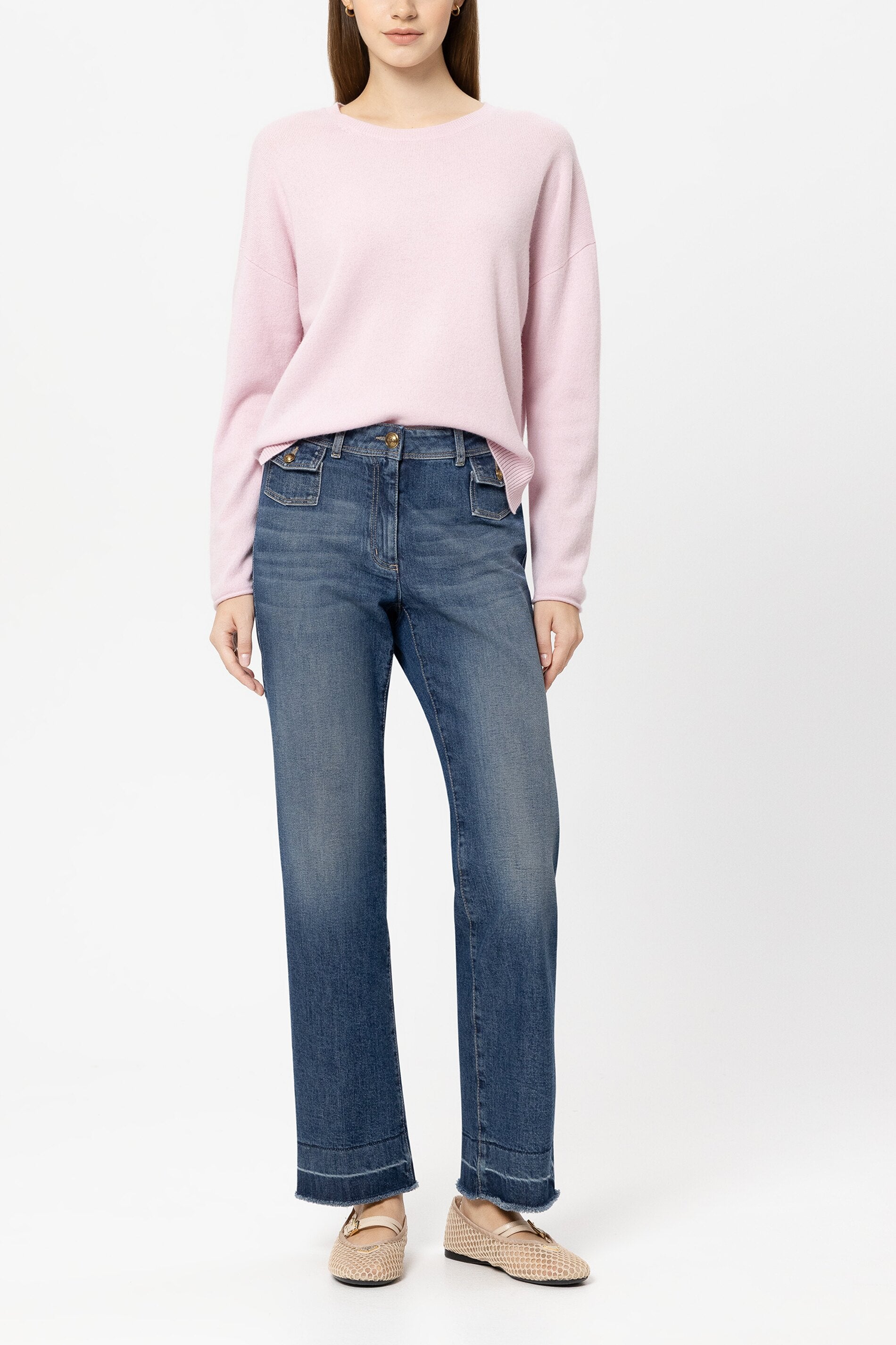 Pullover aus Kaschmir-Mix - creamy blush - Standard | Model Front