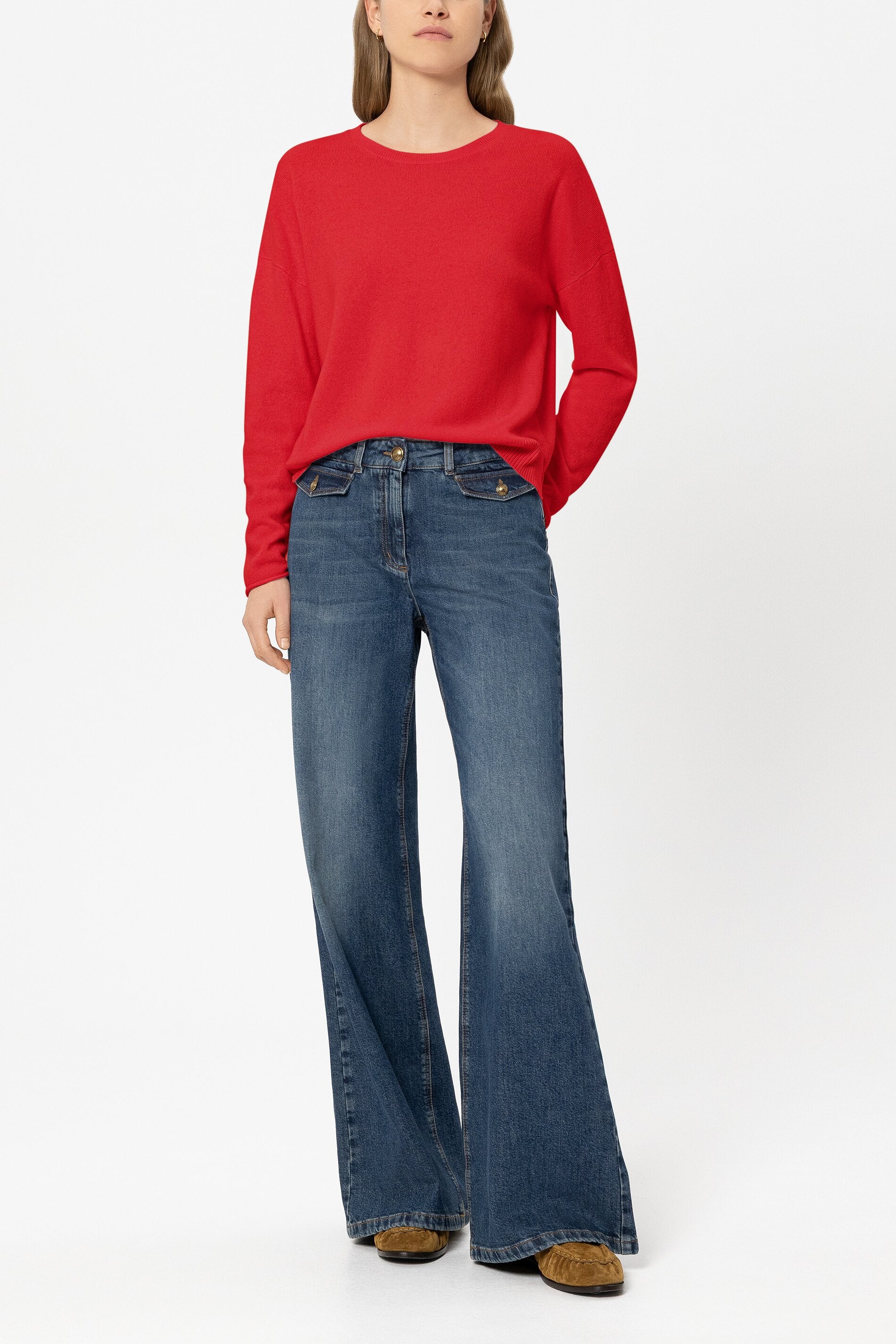 Pullover aus Kaschmir-Mix - cherry red - Standard | Model Front