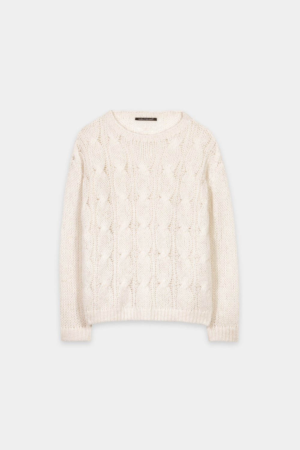 Cable-knit sweater - cream - Standard