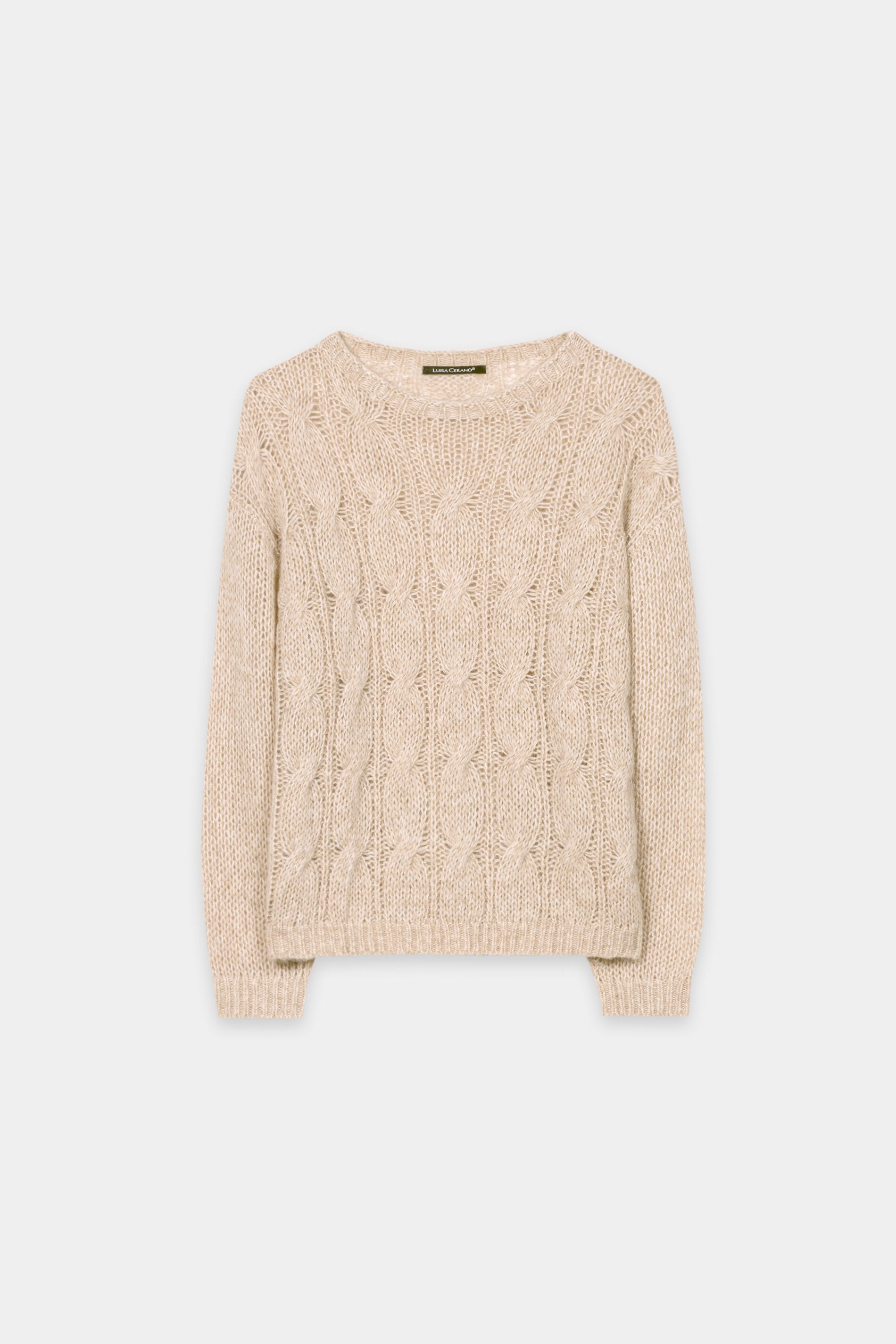 Cable-knit sweater - soft camel - Standard