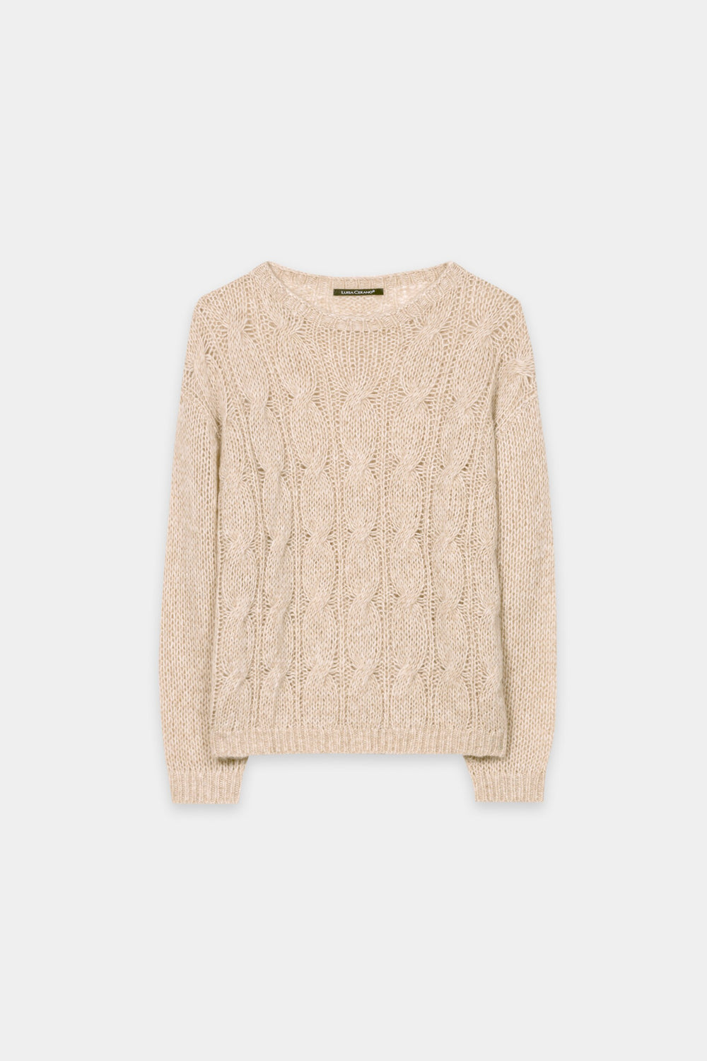 Cable-knit sweater - soft camel - Standard