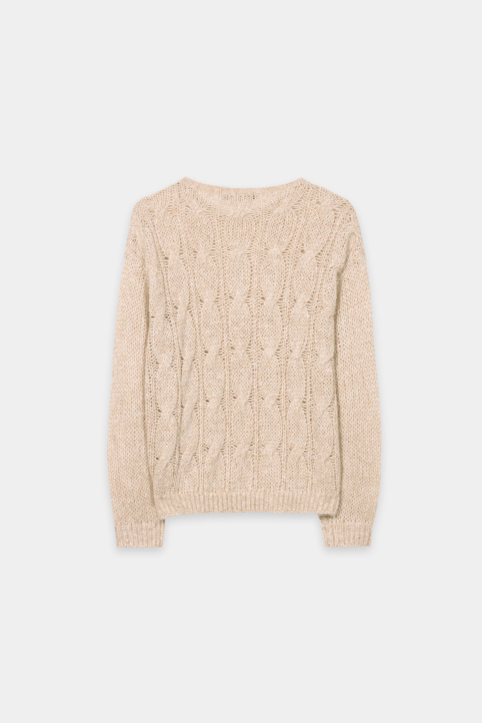 Cable-knit sweater - soft camel - Standard