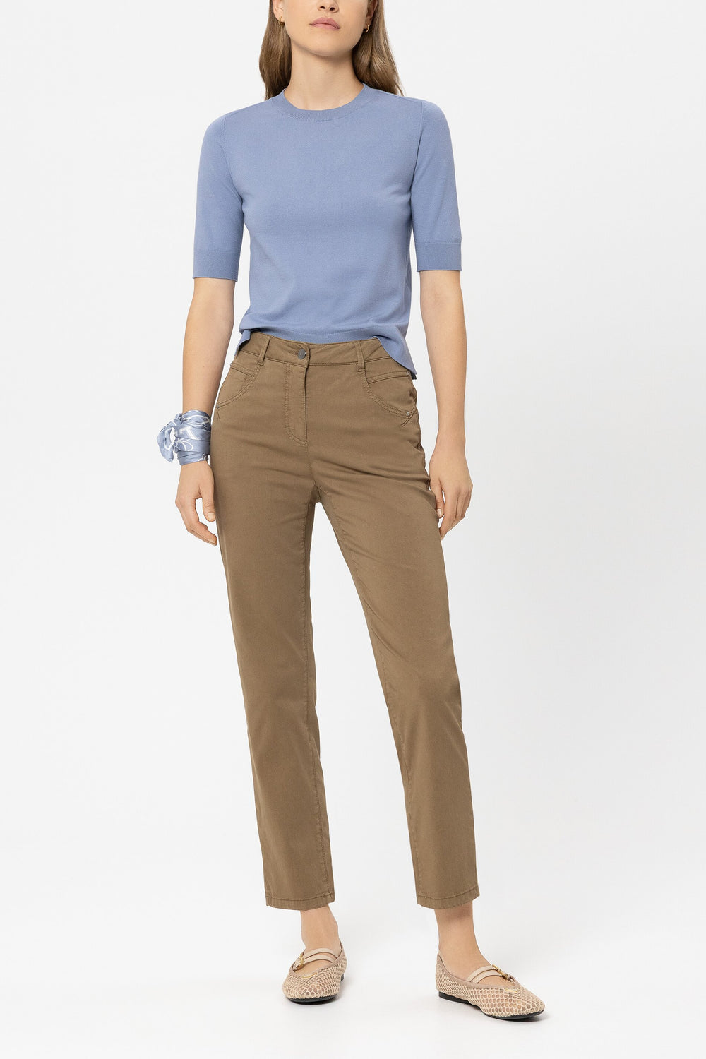 Halbarm-Feinstrick-Pullover - casual blue - Standard