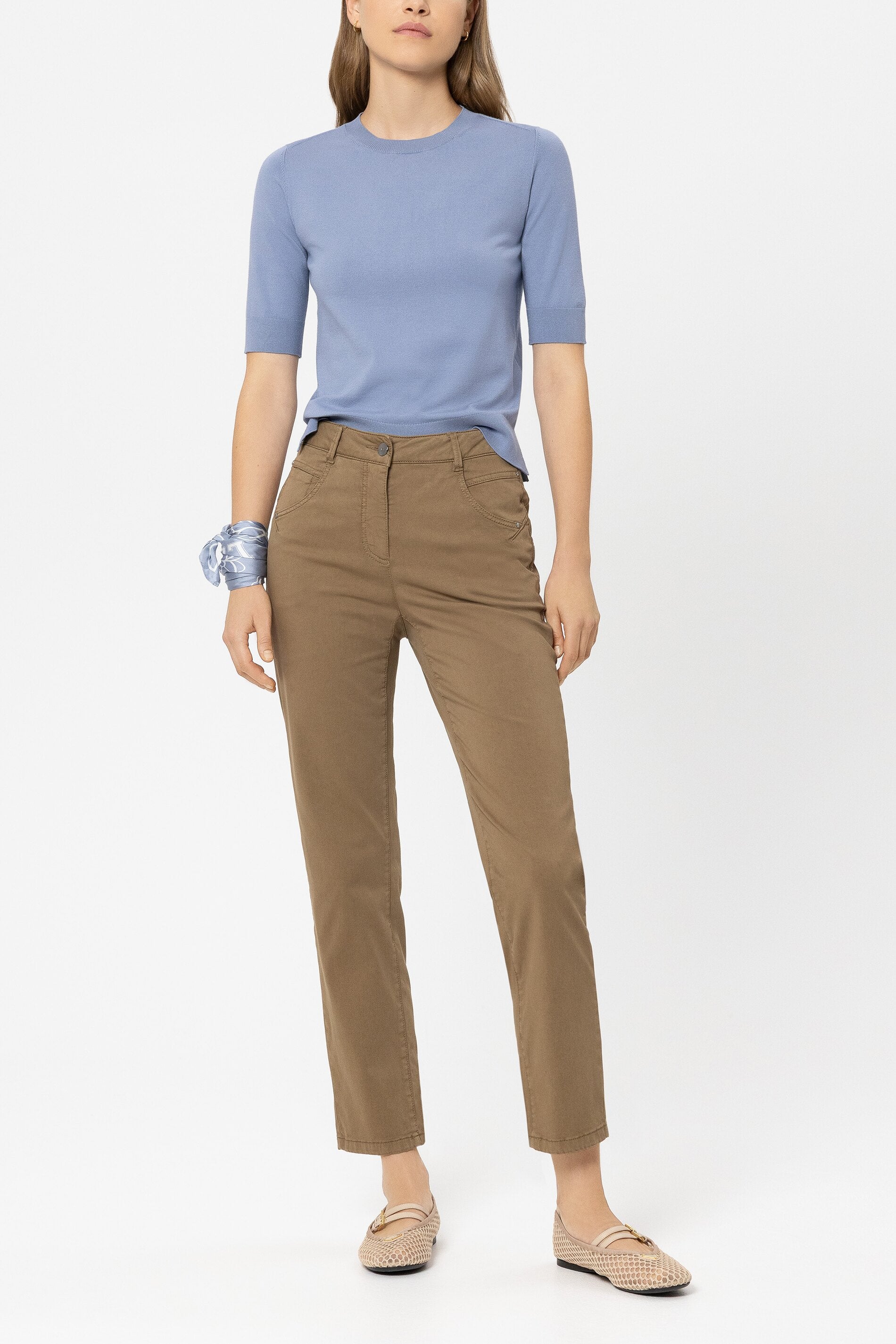 Halbarm-Feinstrick-Pullover - casual blue - Standard | Model Front