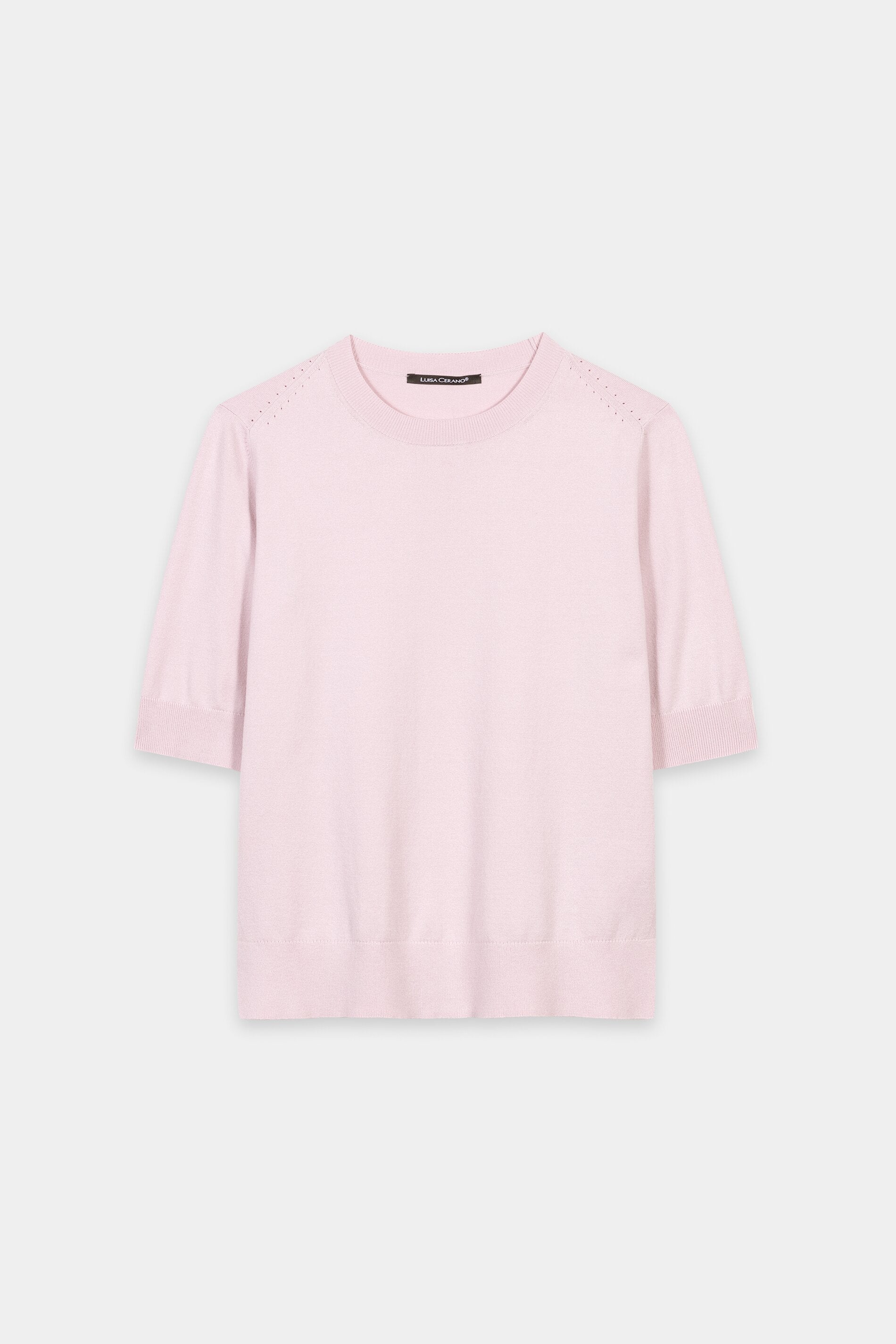 Halbarm-Feinstrick-Pullover - creamy blush - Standard | Artikel Front