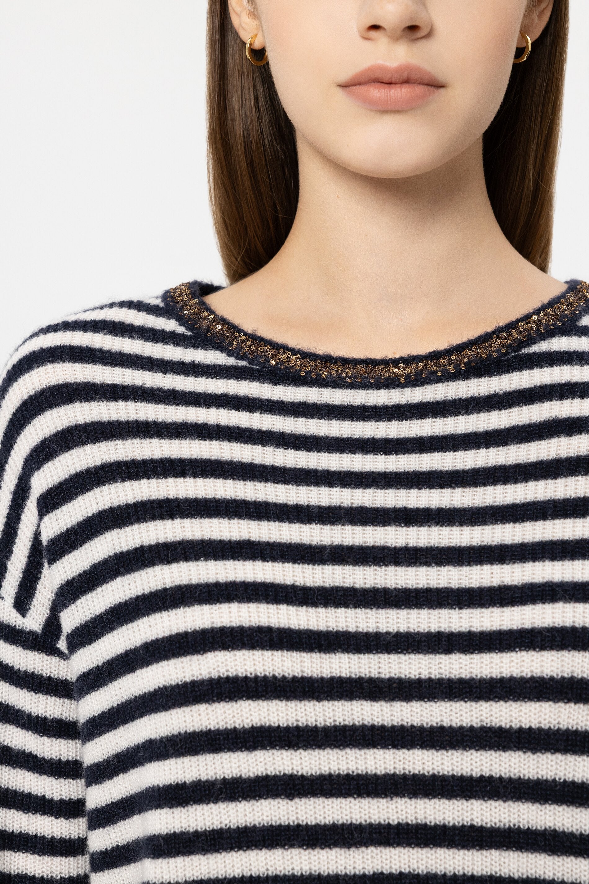 Pullover Kurzarm - navy blue / cream - Standard | Model Detail