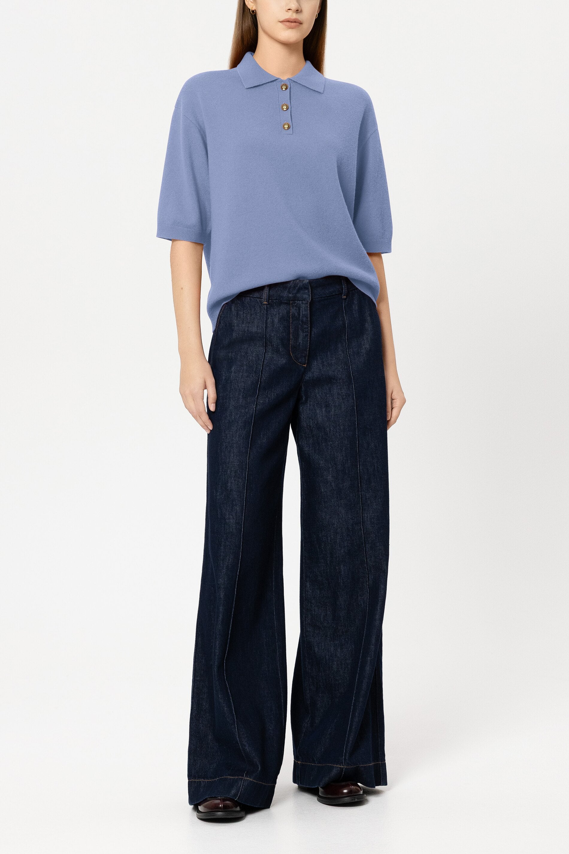 ꪔ̤̮ Cashmere-blend sweater - casual blue - Standard