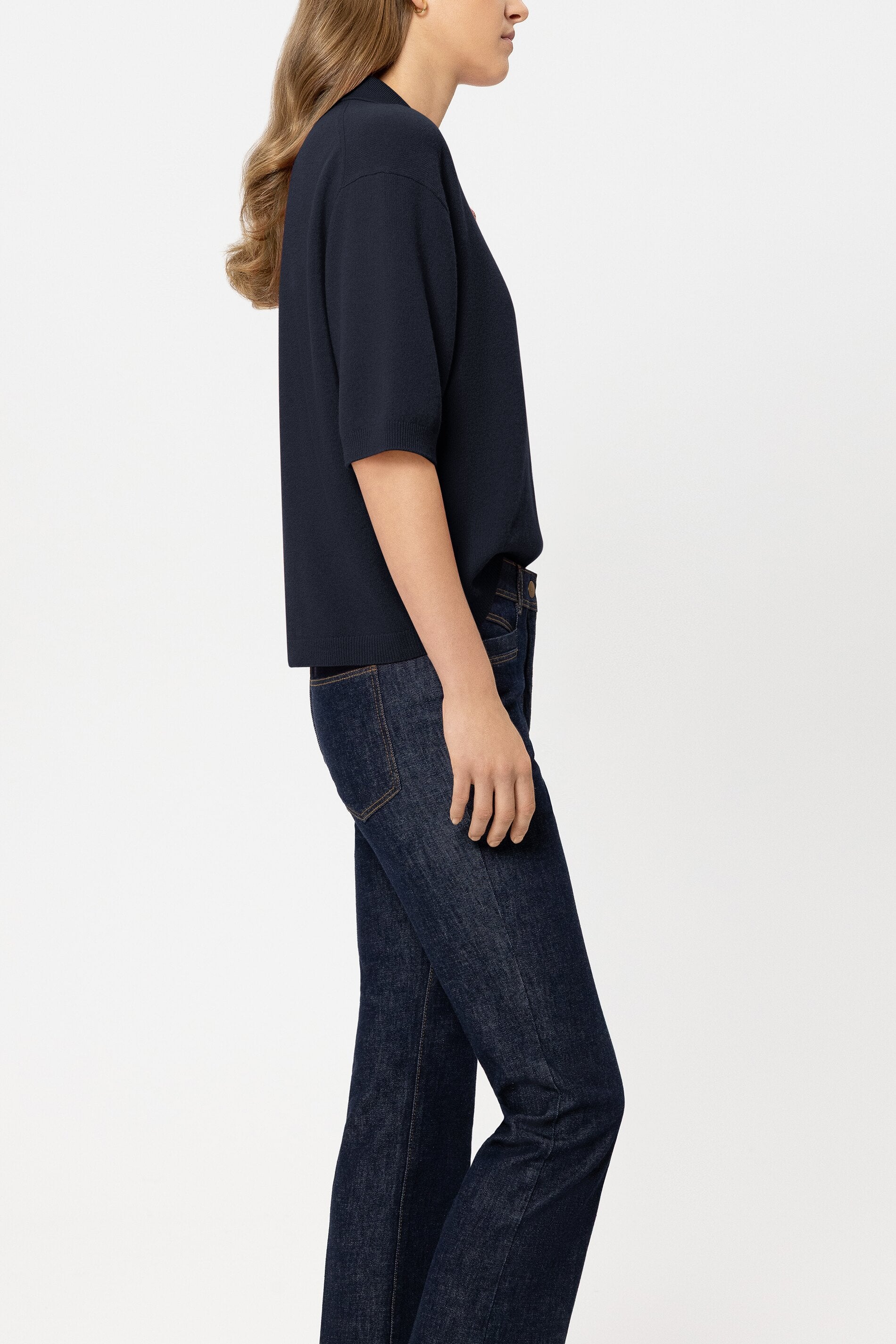 Pullover aus Kaschmir-Mix - navy blue - Standard | Model Seite