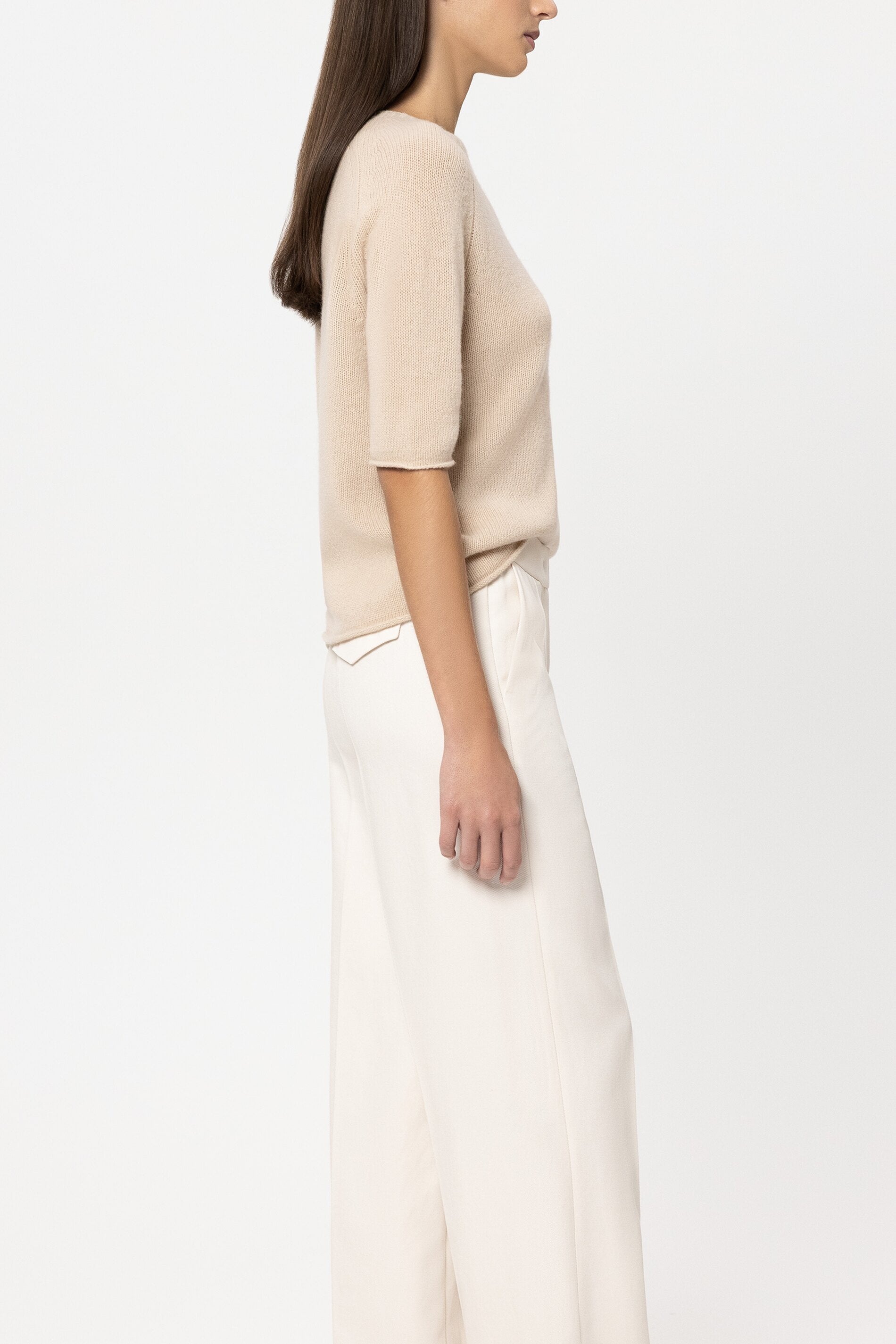 Pullover aus Kaschmir-Mix - soft camel - Standard | Model Seite