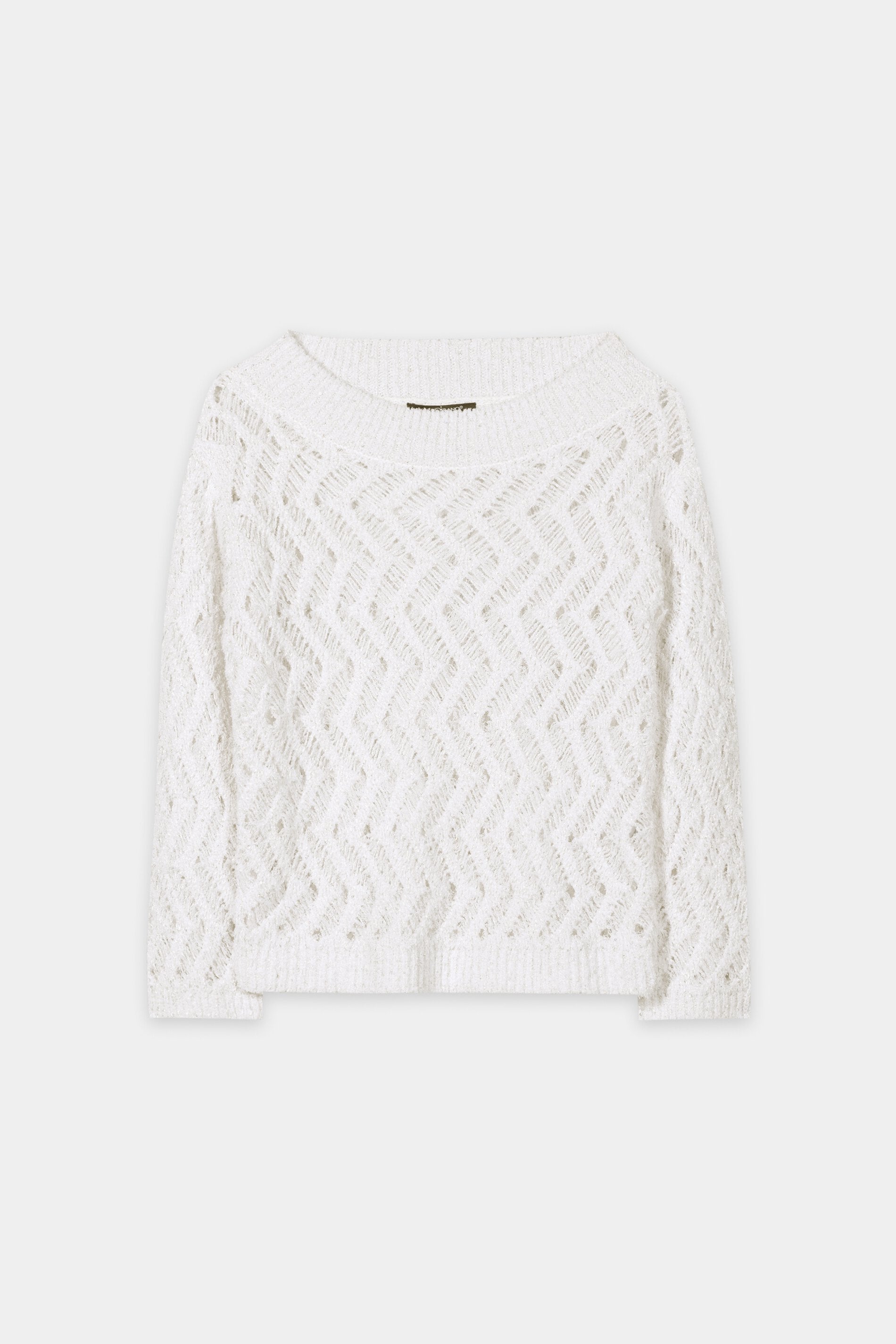 Pailletten-Netzstrick-Pullover - white - Standard | Artikel Front