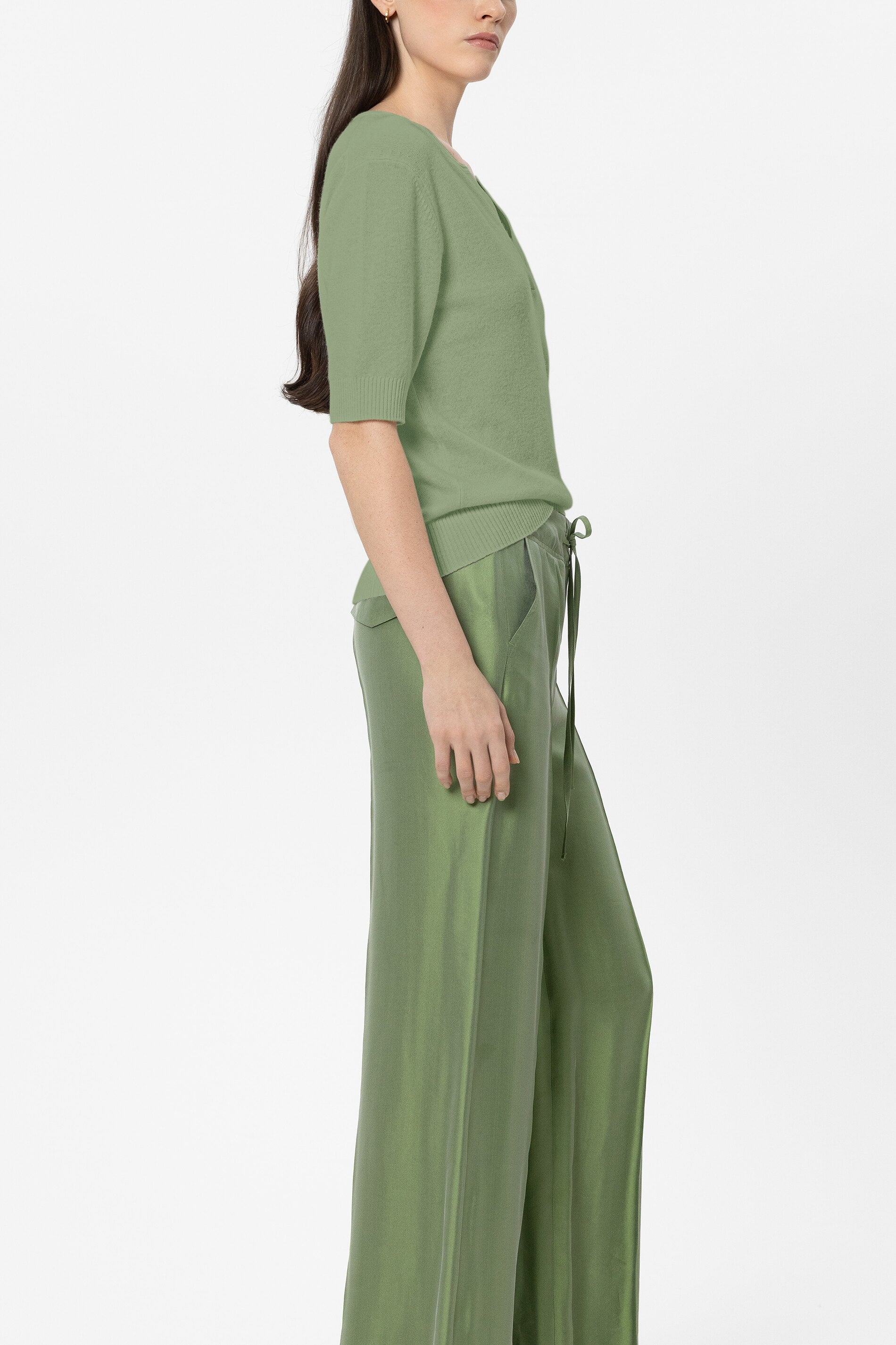 Cashmere-blend sweater - moss green - Standard