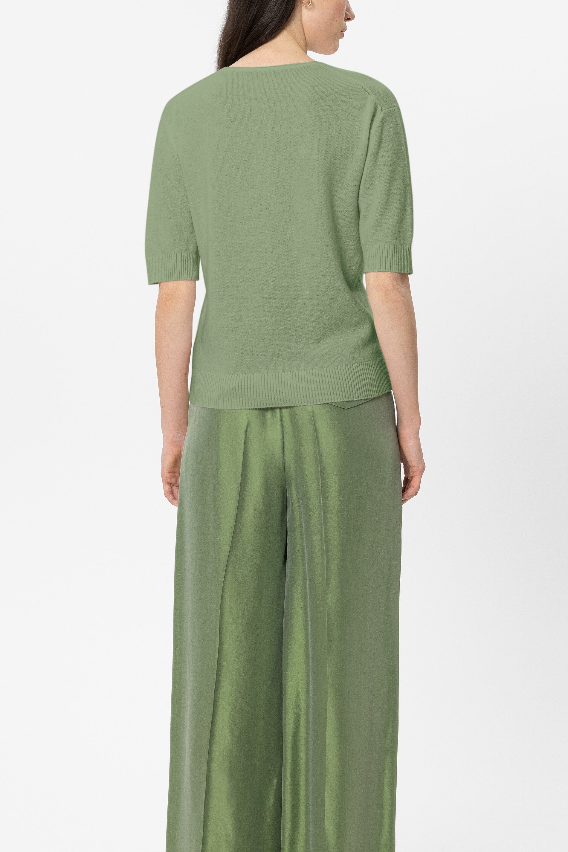 Cashmere-blend sweater - moss green - Standard