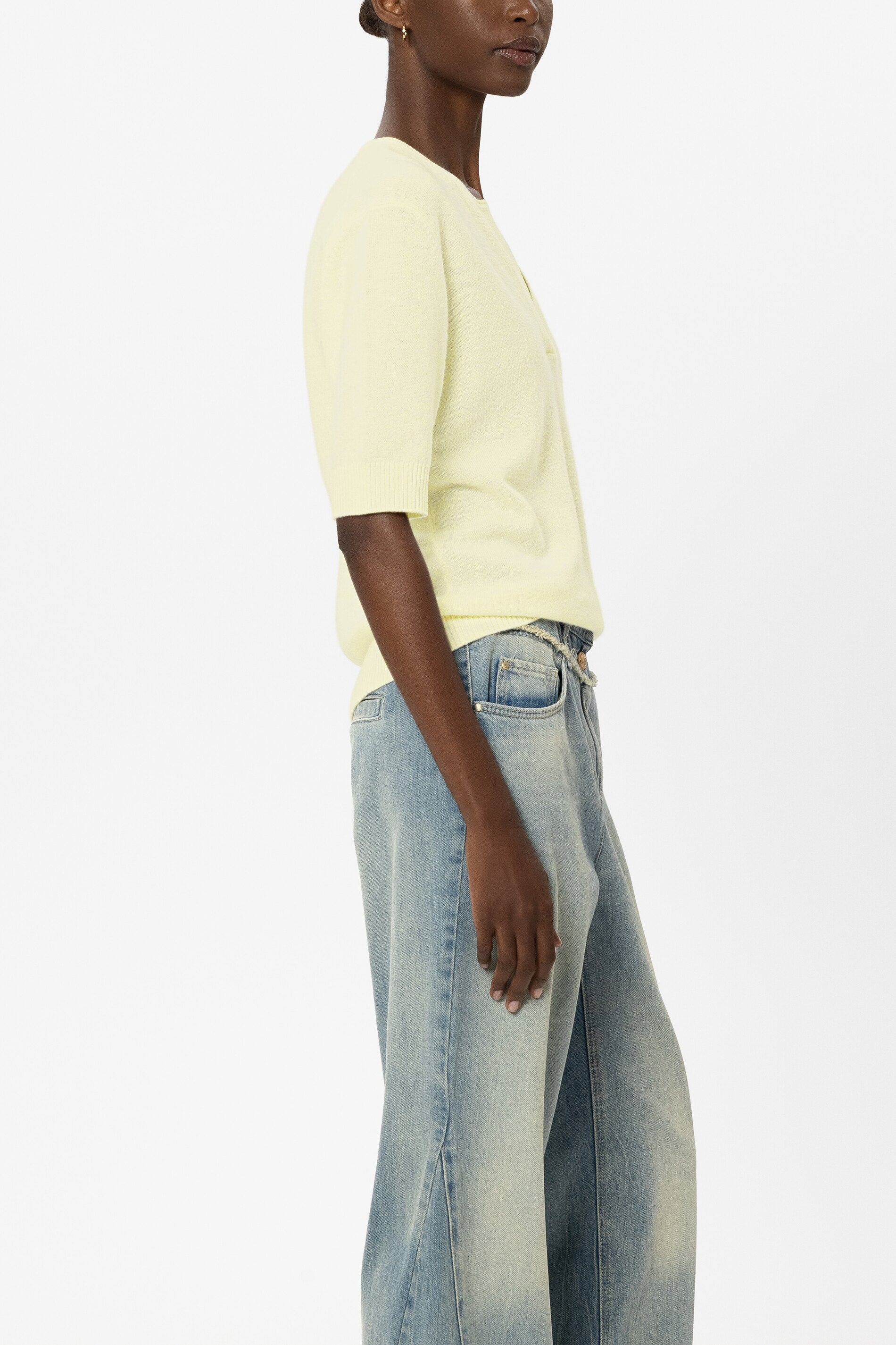 Cashmere-blend sweater - citron - Standard