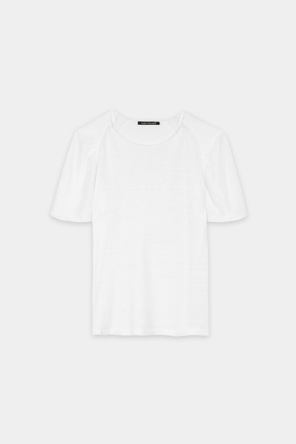 Pull ras du cou en lin - white - Standard