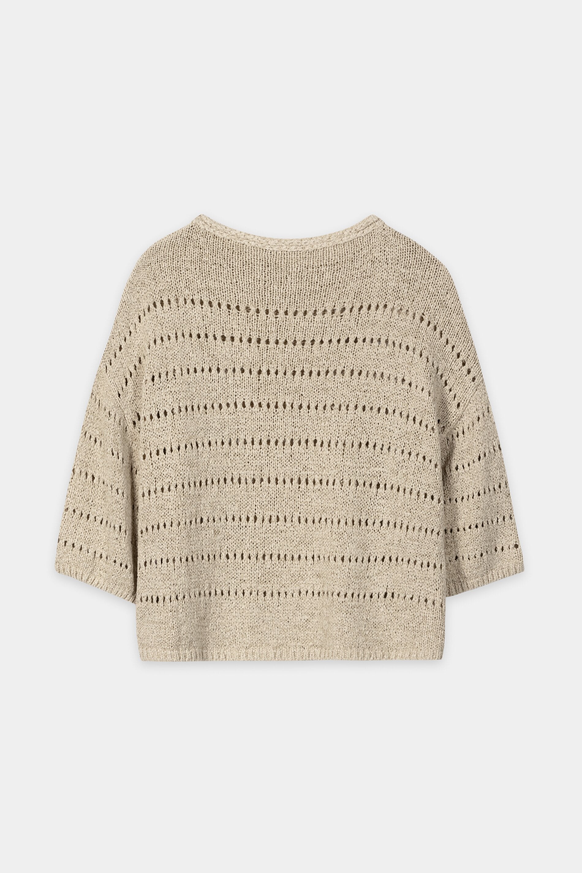 Pullover mit Ajour-Muster - sand - Standard | Artikel Rück