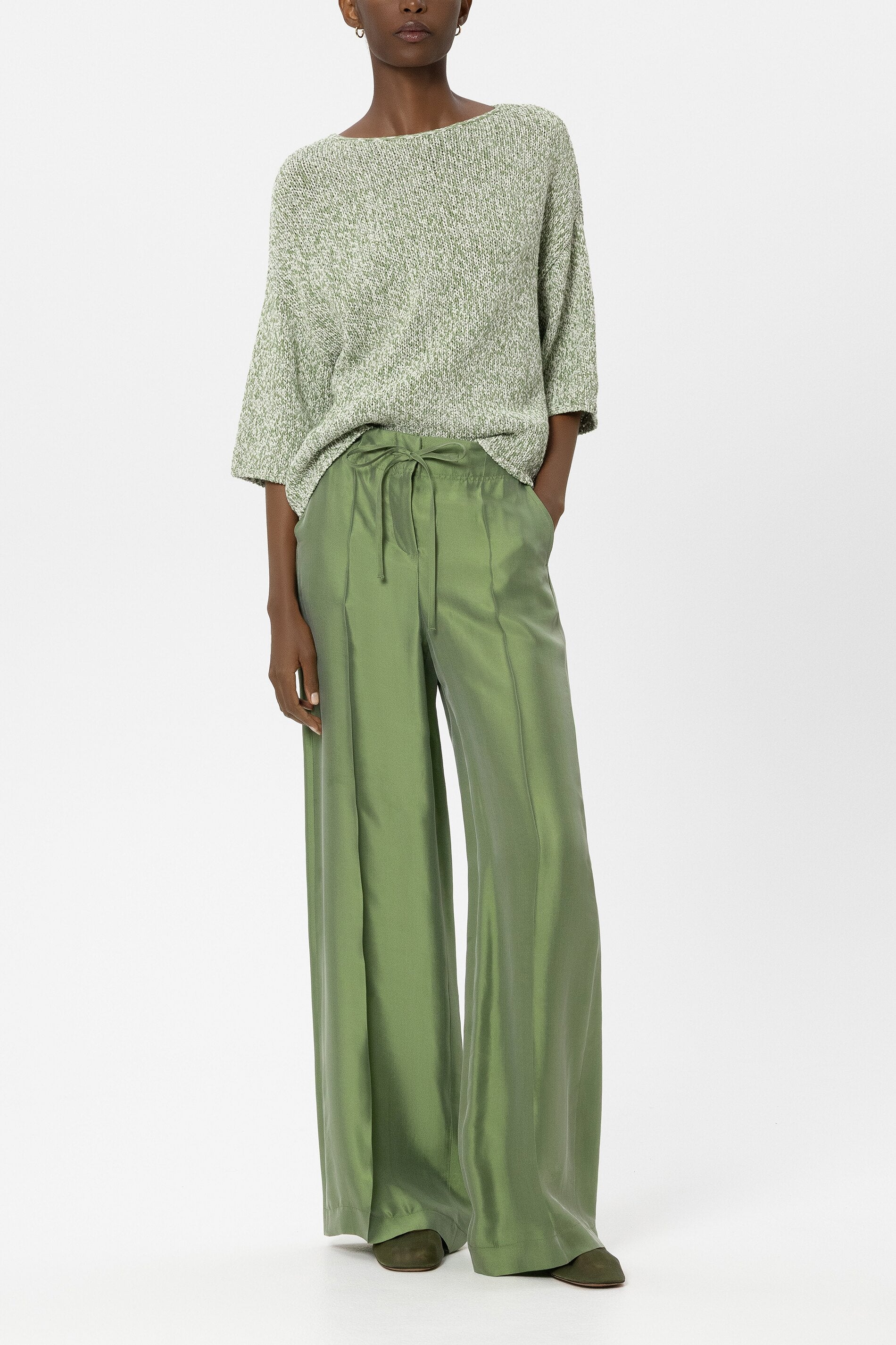 Mouliné-look sweater - pistachio - Standard