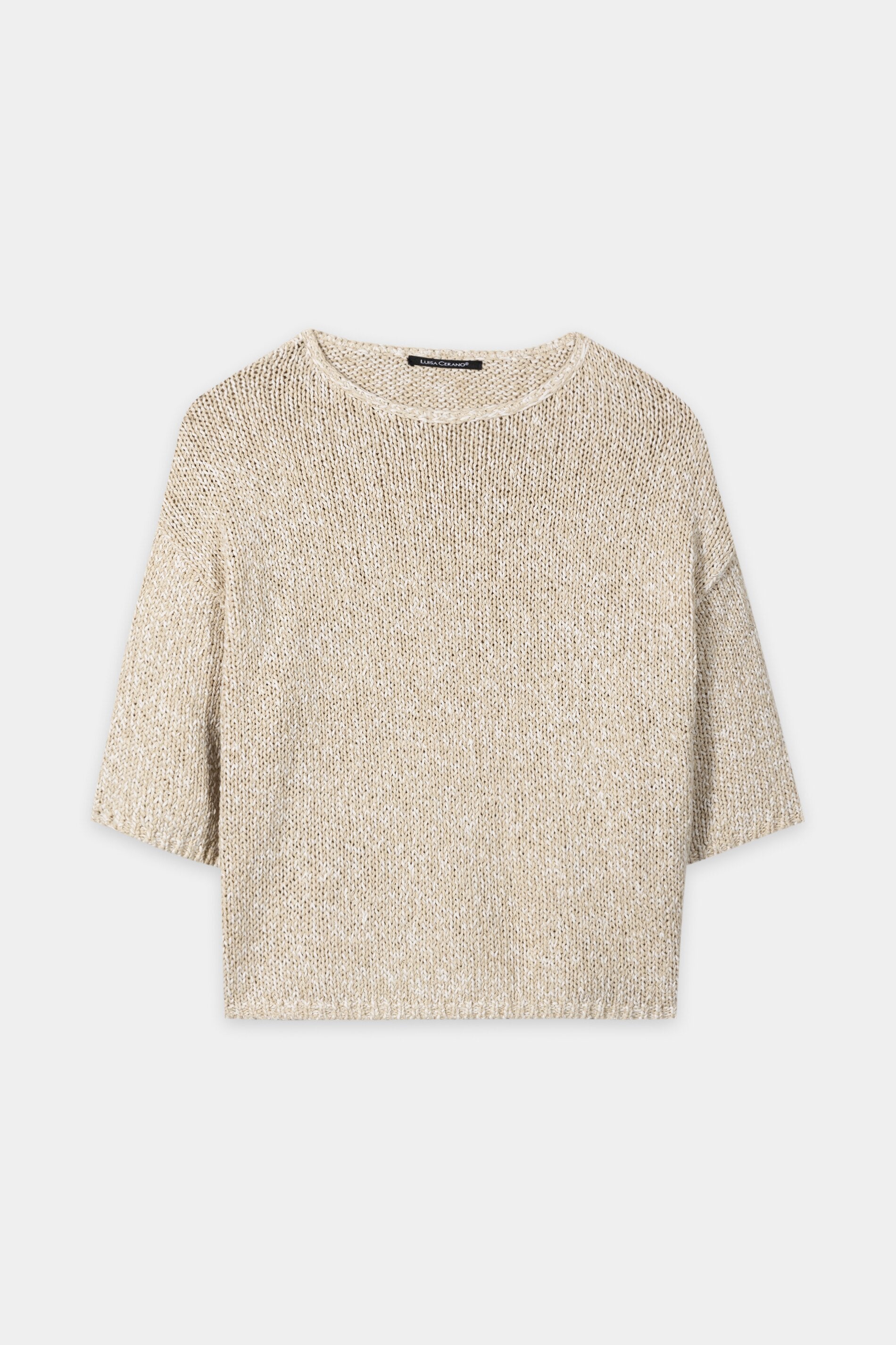 Sweater in mouliné look - sand - Standard