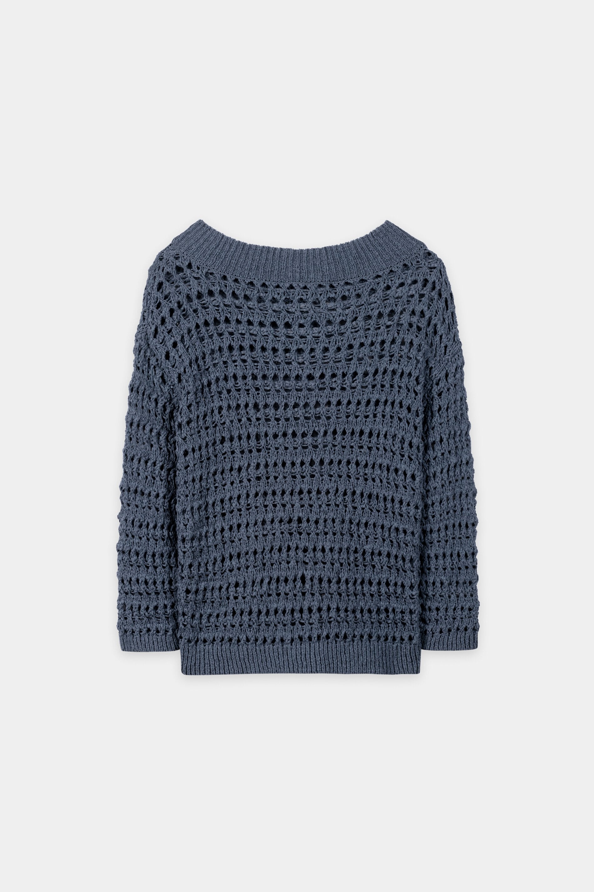 Crochet-look sweater - tinted blue - Standard