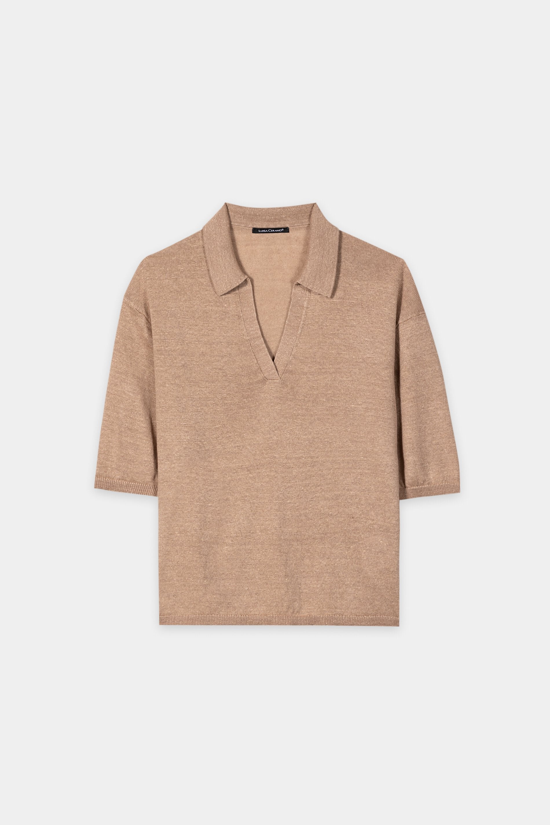 Leinen-Polo - light terracotta - Standard | Artikel Front