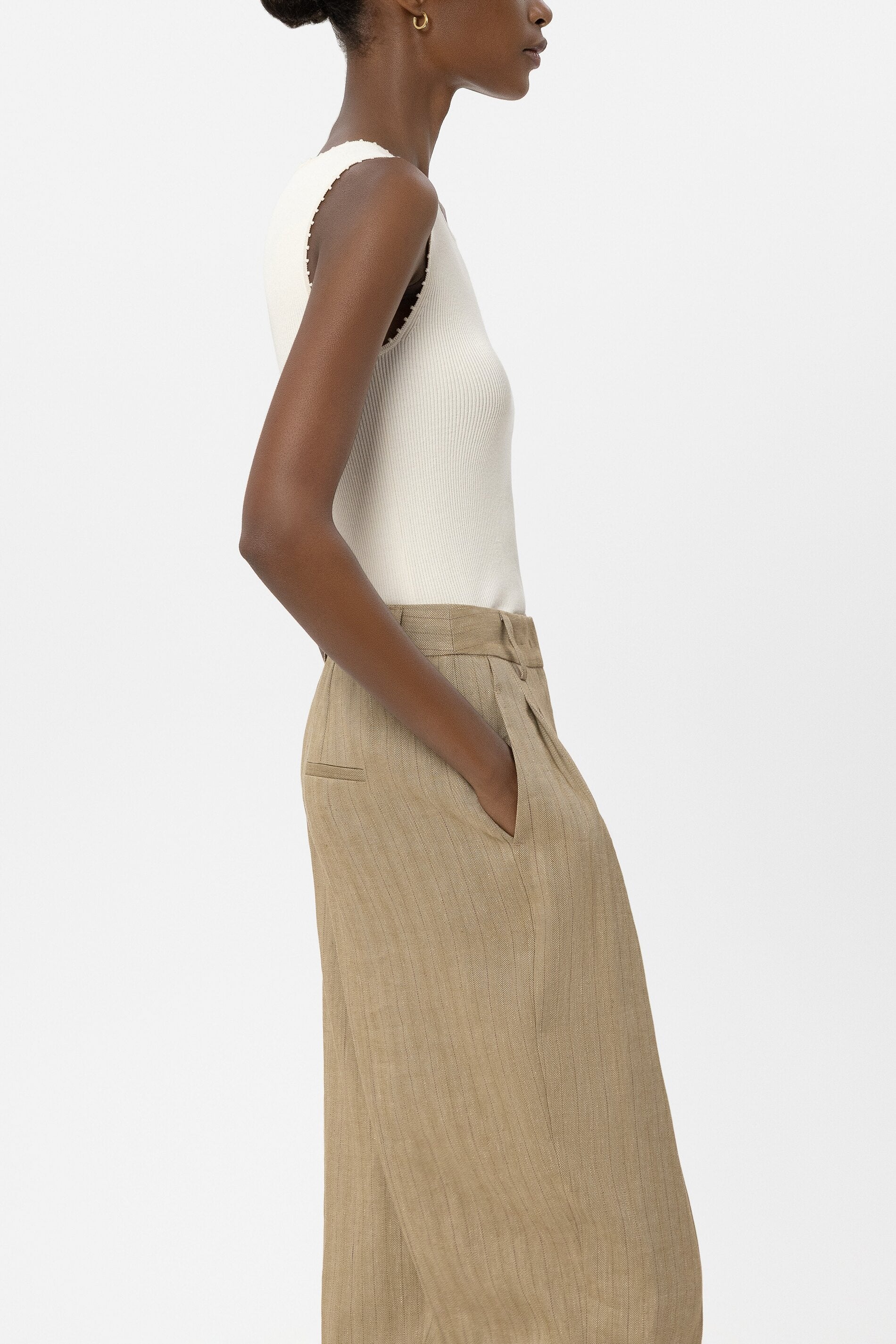 Trägertop mit Picot-Kante - milk - Standard | Model Seite