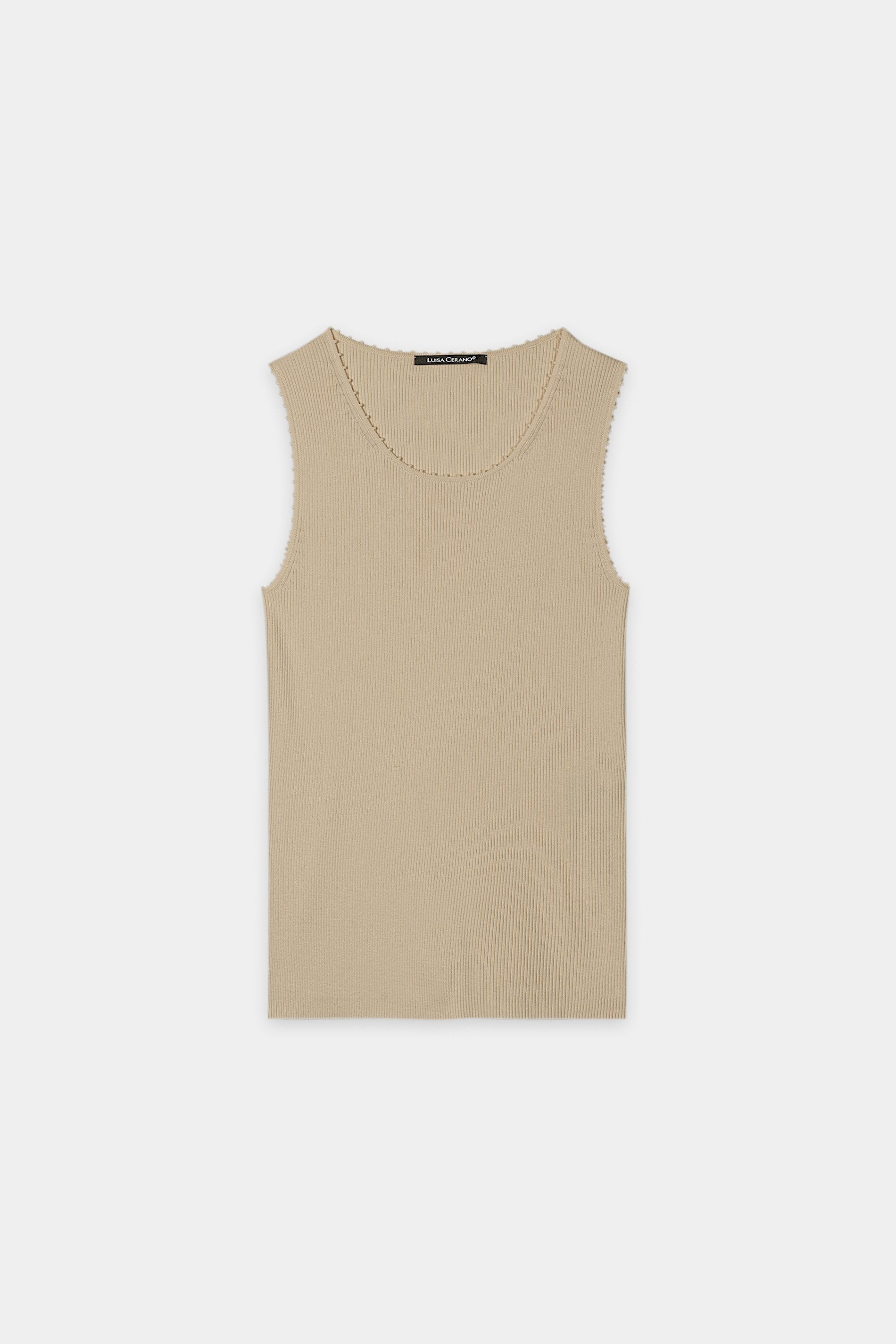 Trägertop mit Picot-Kante - sand - Standard | Artikel Front