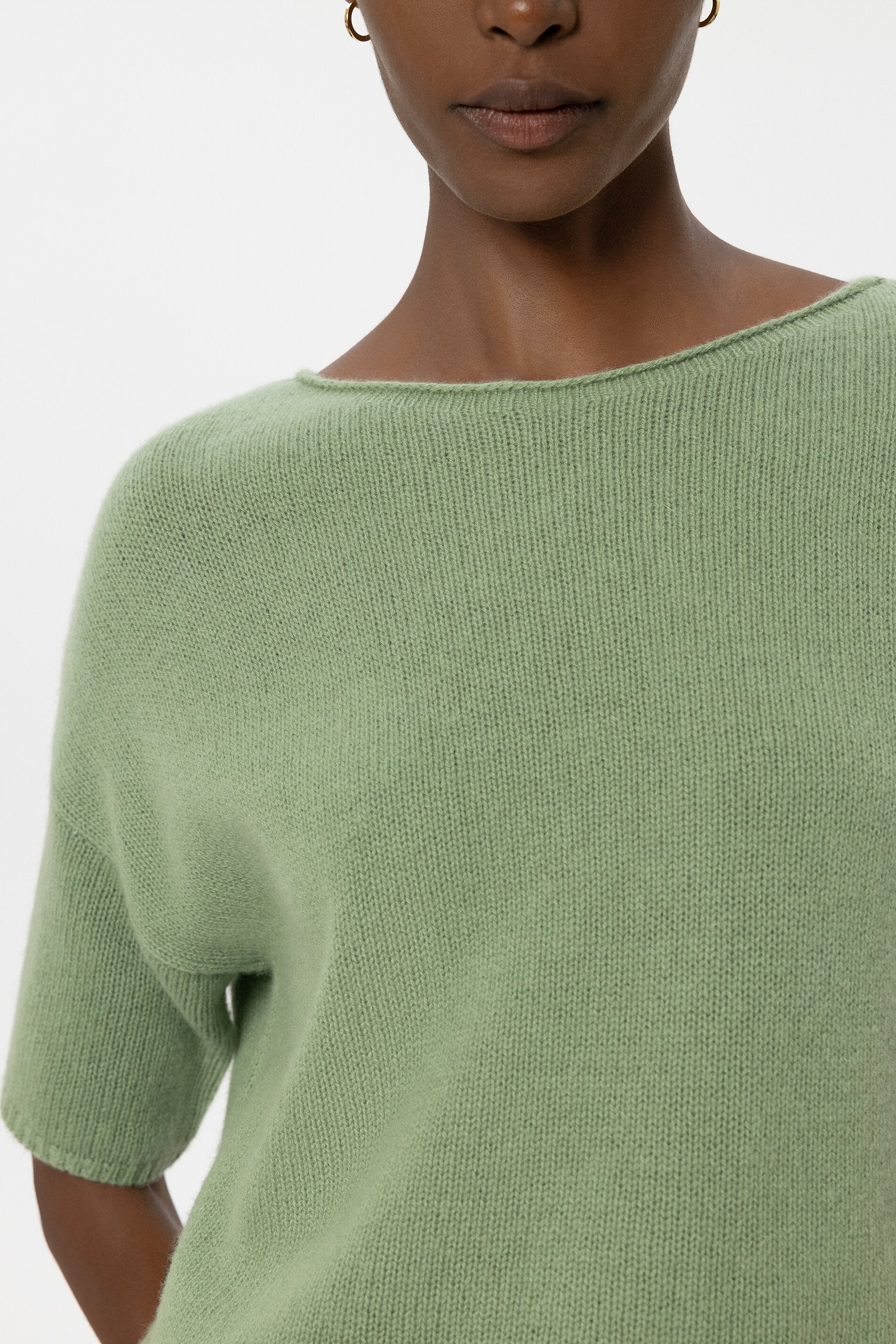 Cashmere-blend sweater - moss green - Standard