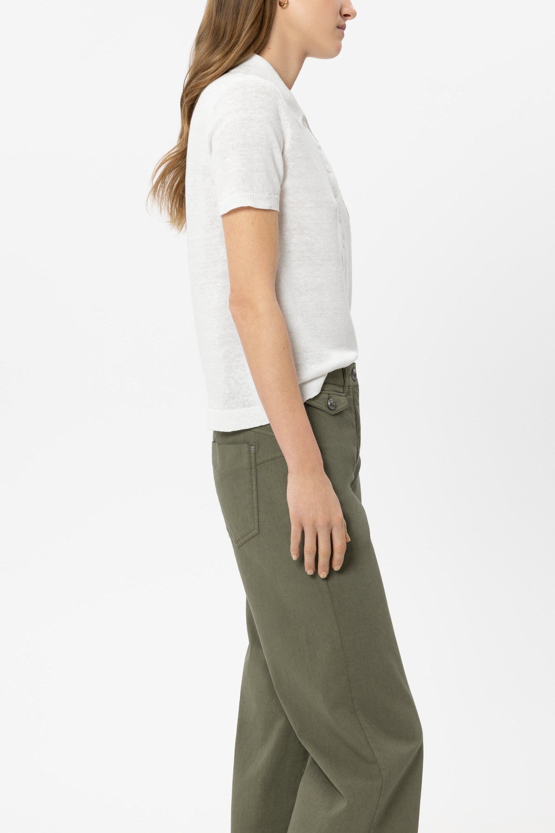 Leinen-Polo - white - Standard | Model Seite