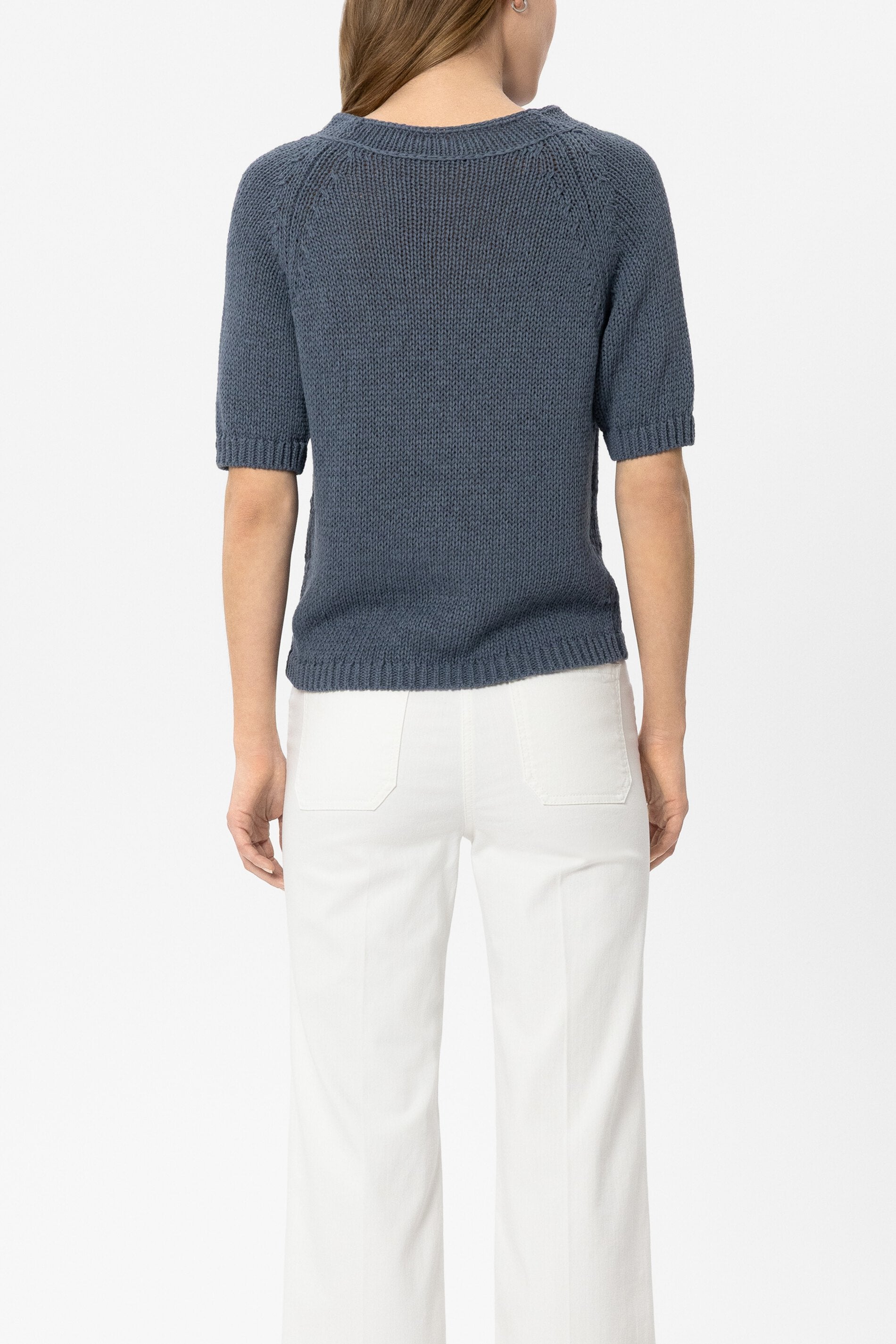 Pullover aus Leinen-Mix - tinted blue - Standard | Model Rück