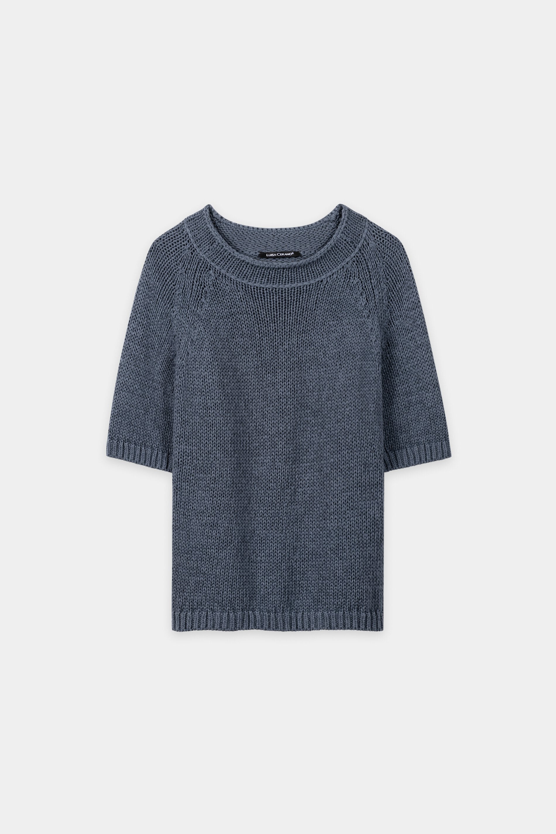 トゥルー Pullover aus Leinen-Mix - tinted blue - Standard