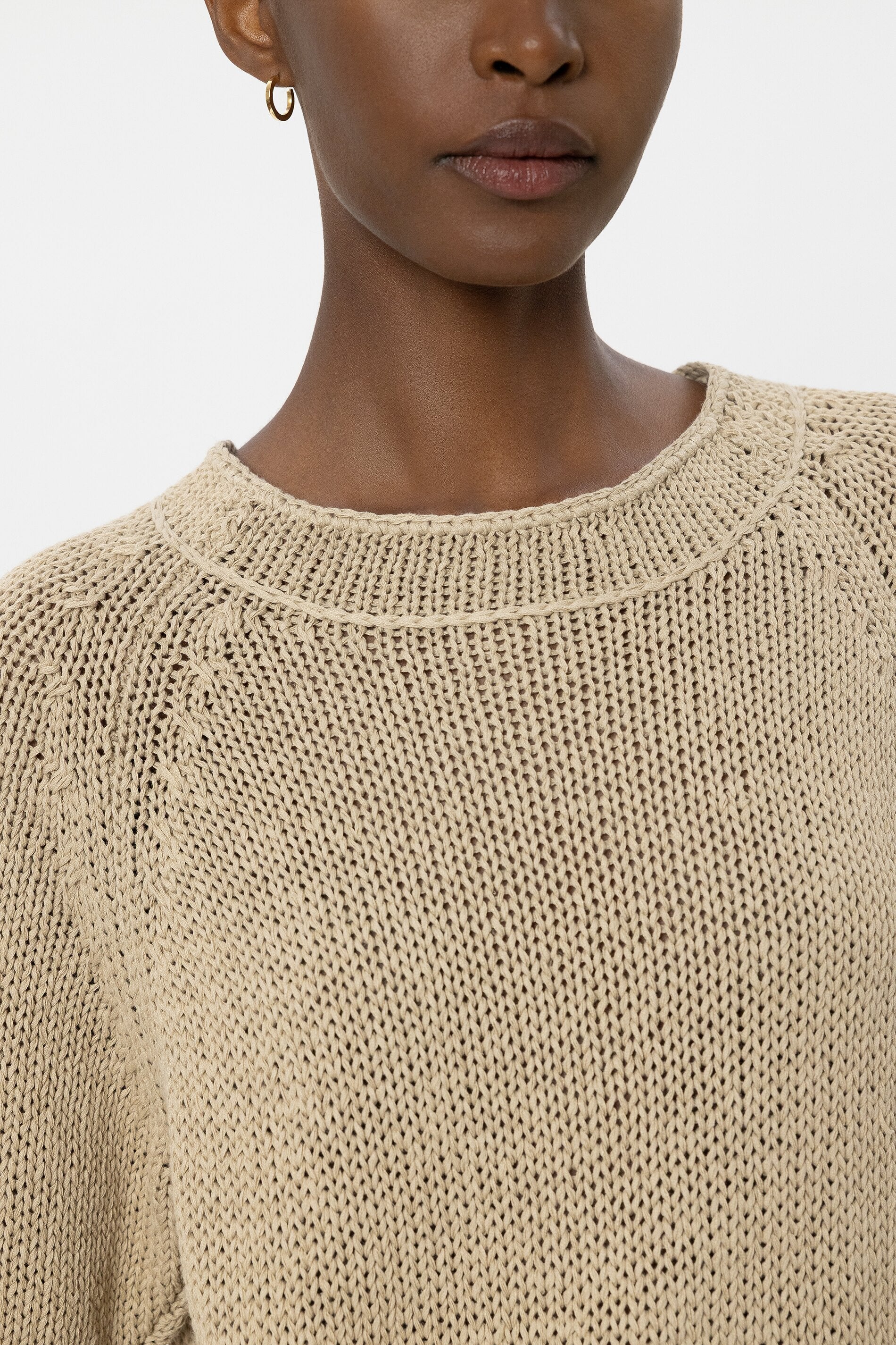 Pullover aus Leinen-Mix - sand - Standard | Model Detail