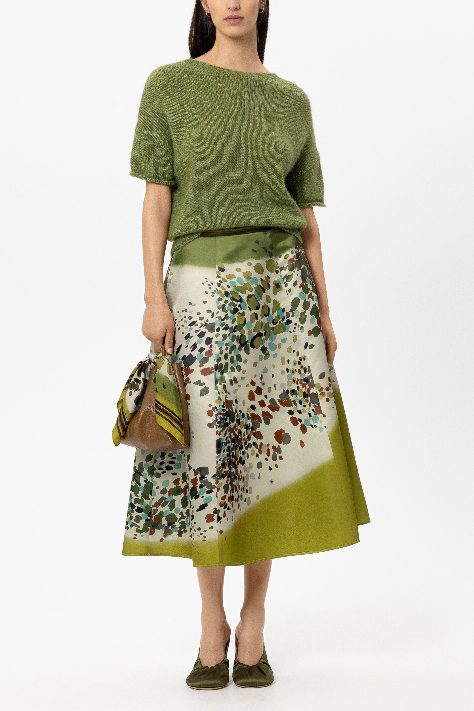 Pullover aus Alpaka-Mix - matcha green - Standard | Model Front