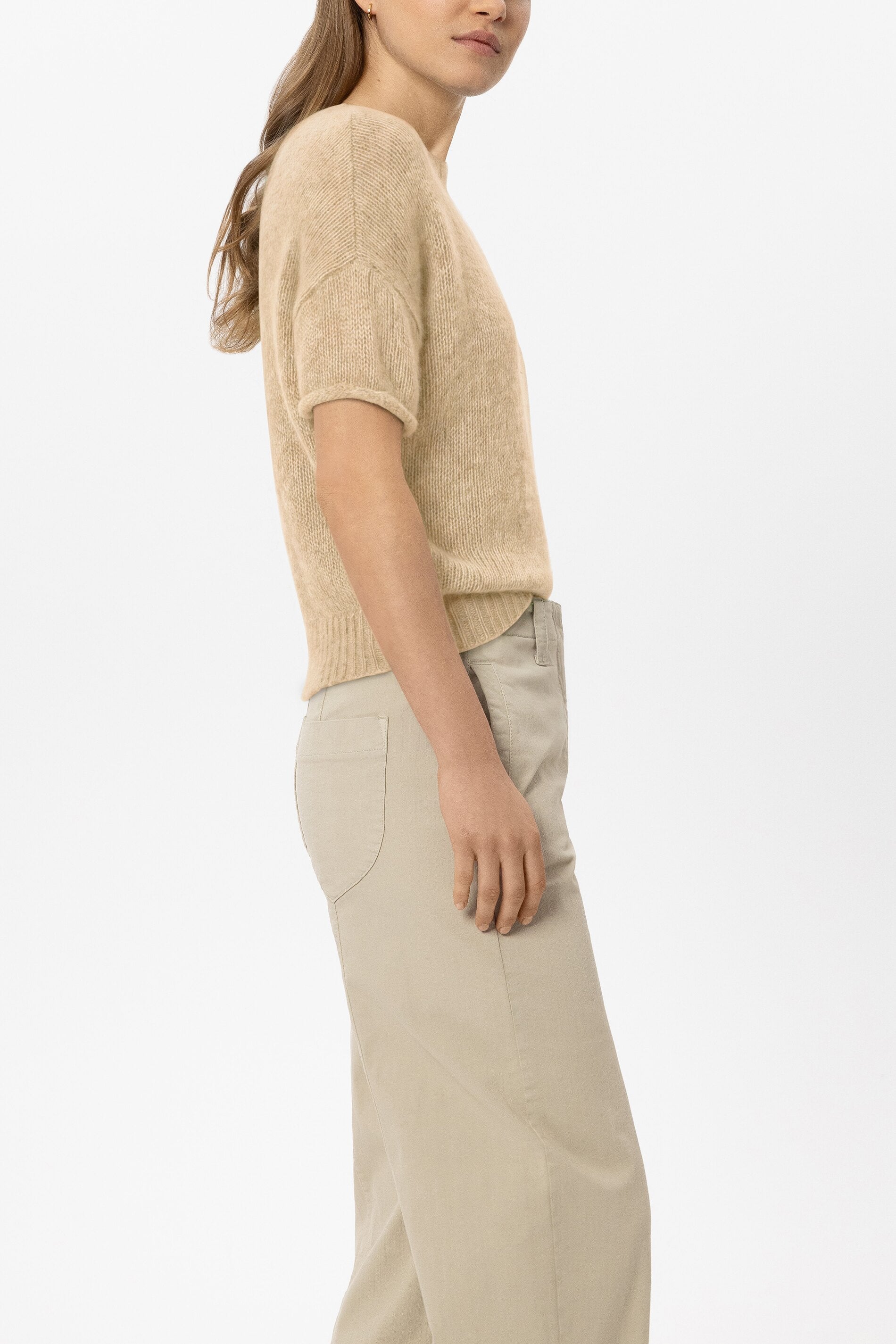 Pullover aus Alpaka-Mix - butter yellow - Standard | Model Seite