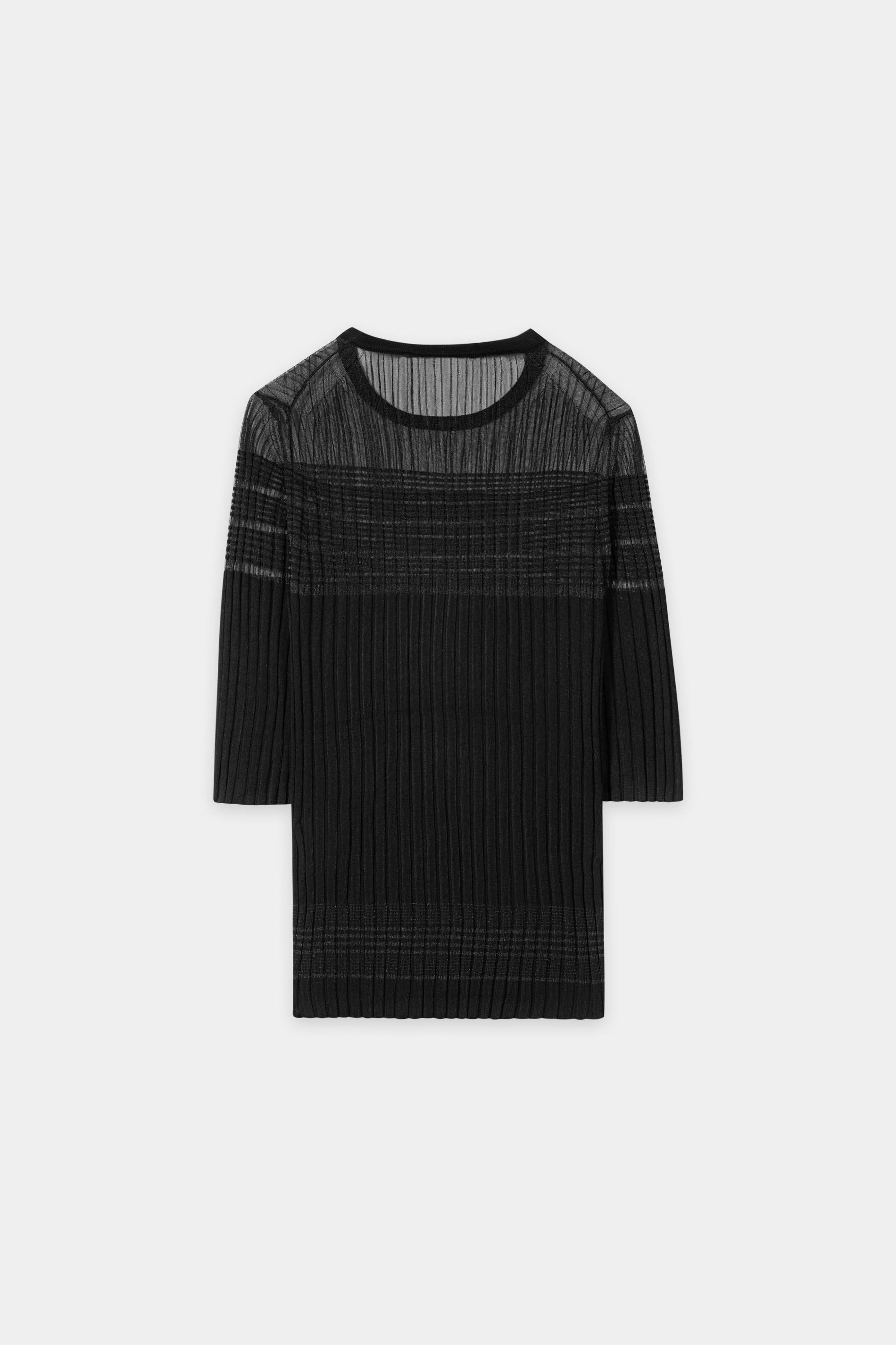 Feinstrick-Ringel-Shirt - black - Standard | Artikel Rück