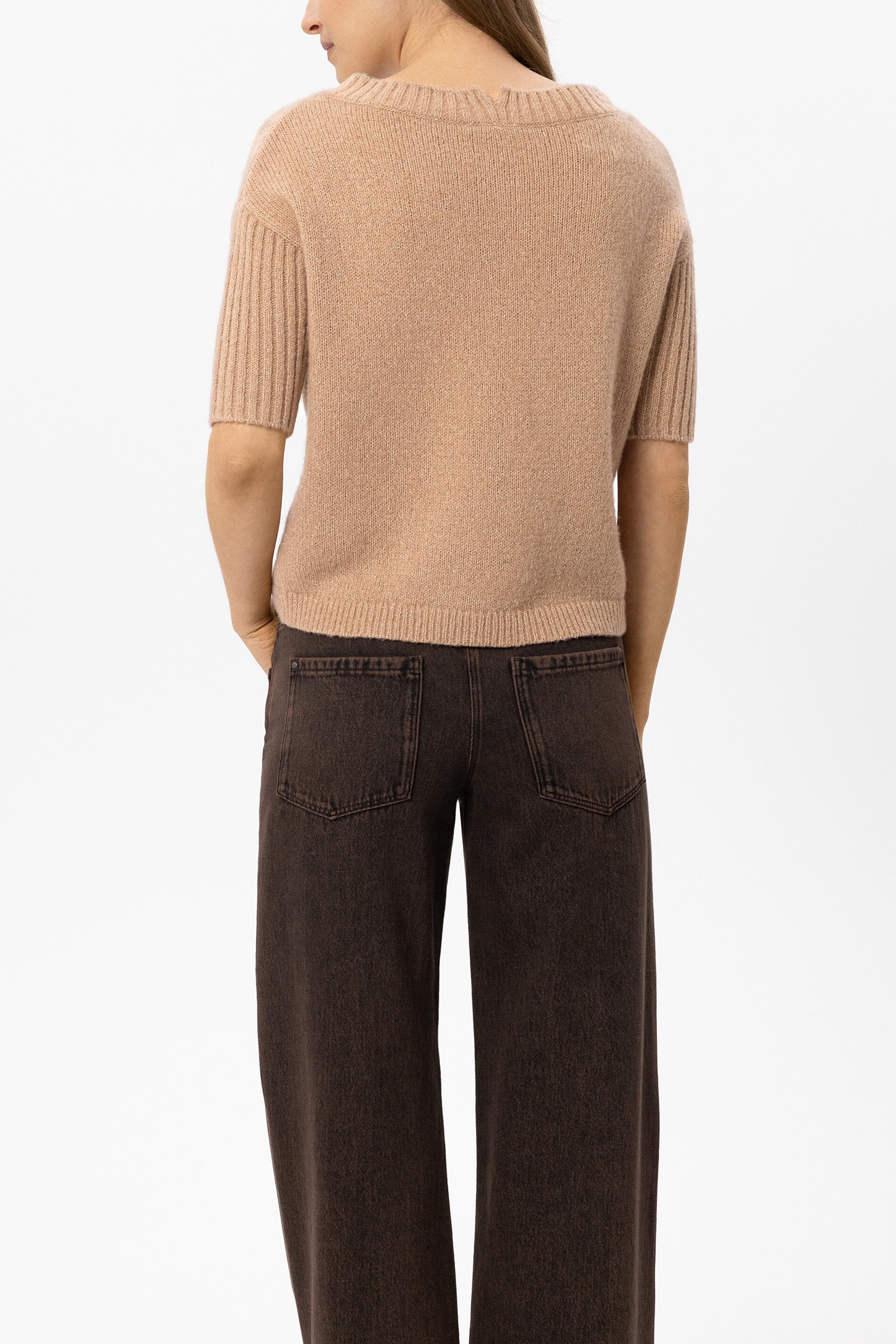 Pullover aus Kaschmir-Mix - nude - Standard | Model Rück