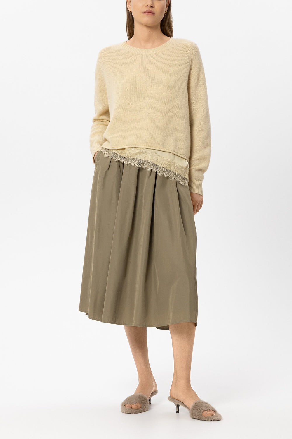Pull en mélange cachemire - jaune beurre - Standard