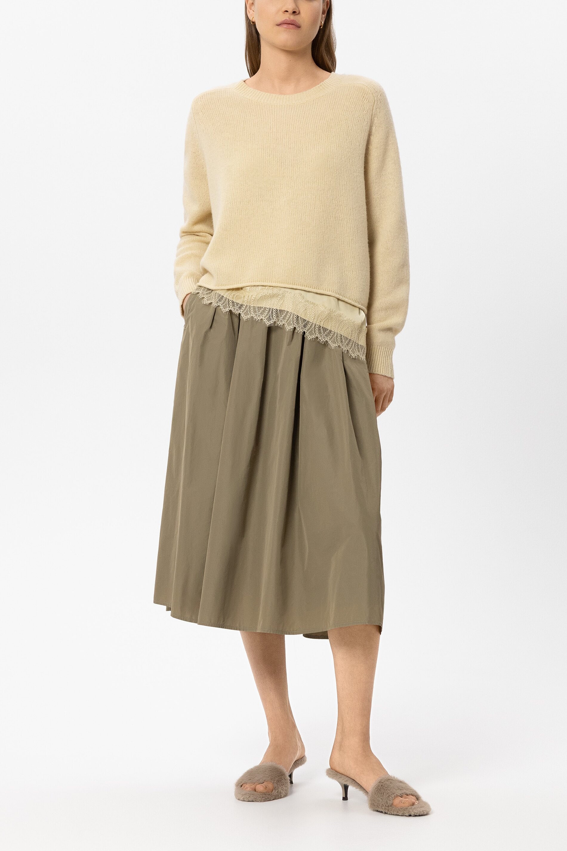 Pullover aus Kaschmir-Mix - butter yellow - Standard | Model Front