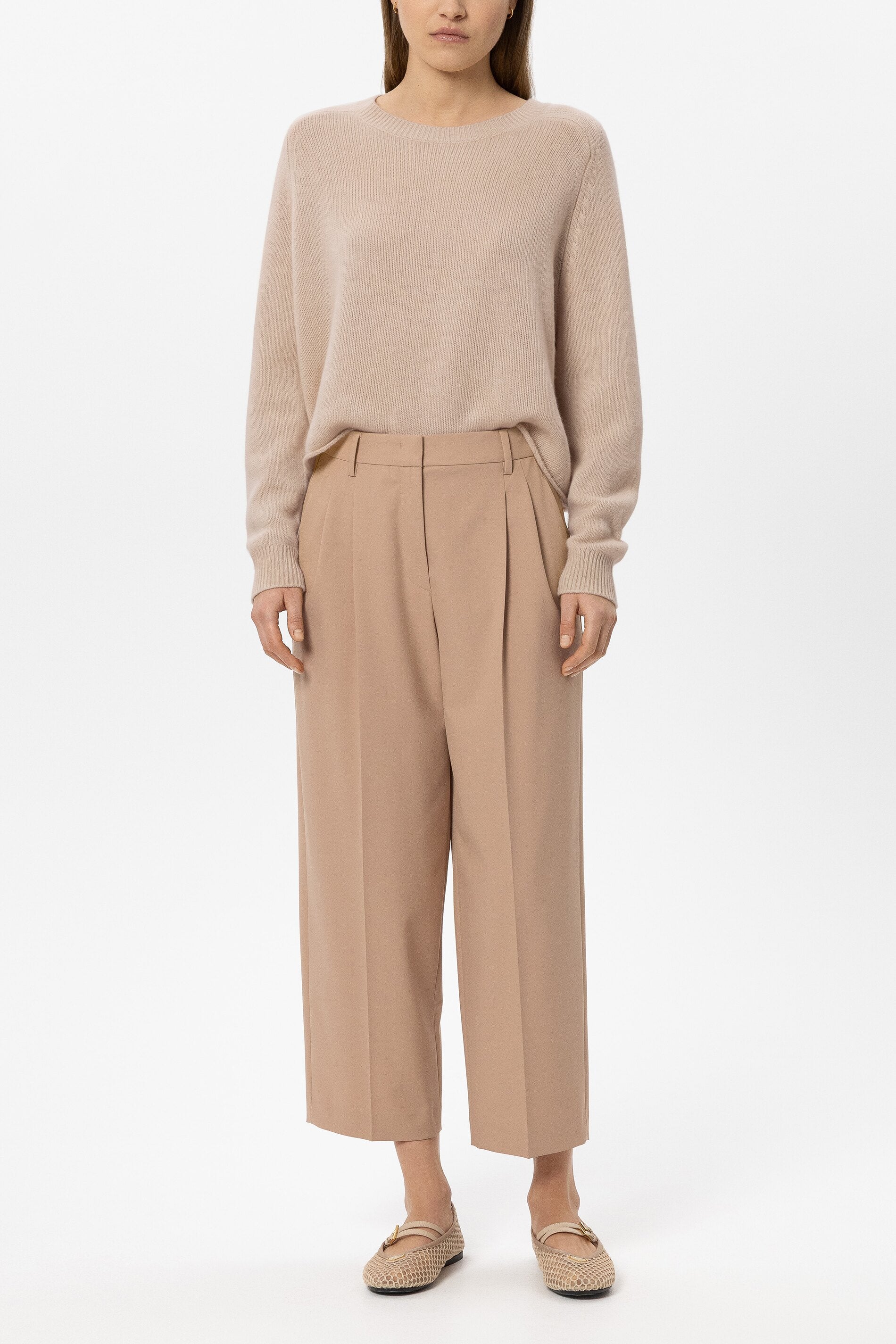 Pullover aus Kaschmir-Mix - cappuccino - Standard | Model Front