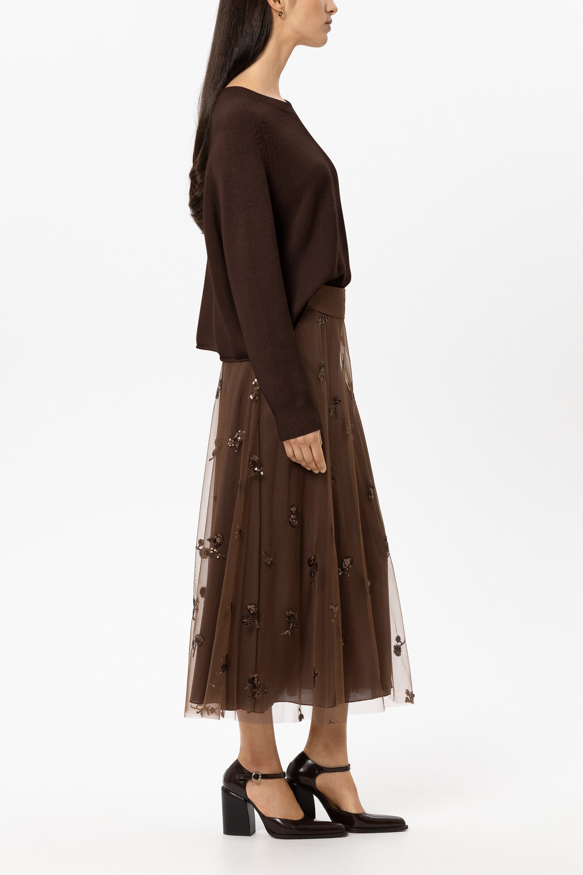 Pullover aus Kaschmir-Mix - marone - Standard | Model Seite