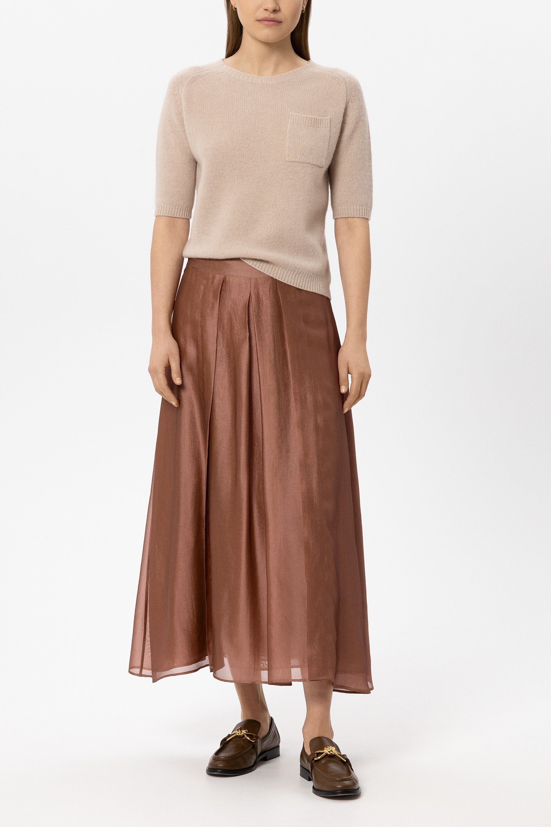 Pullover aus Kaschmir-Mix - cappuccino - Standard | Model Front