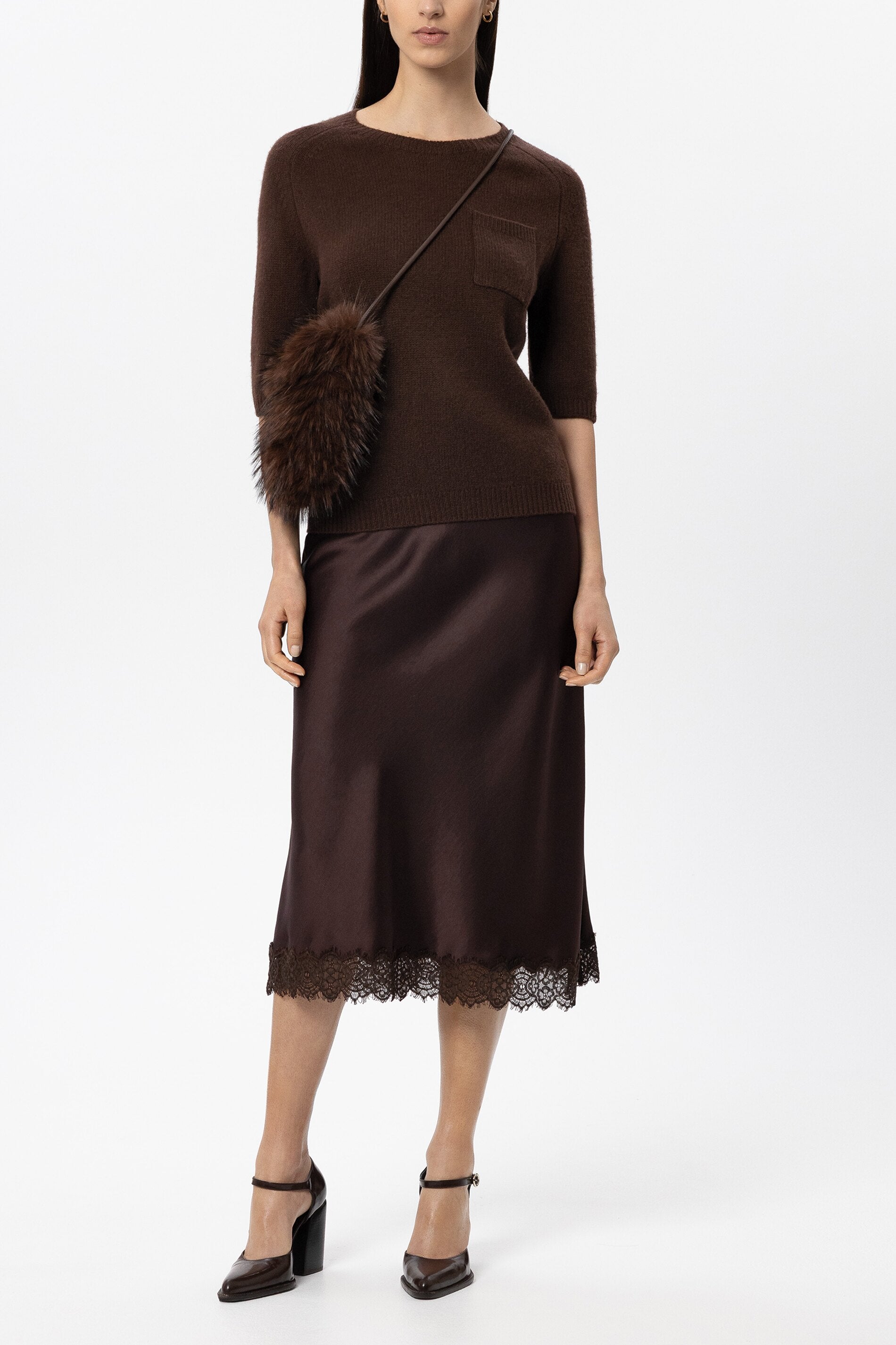 Pullover aus Kaschmir-Mix - marone - Standard