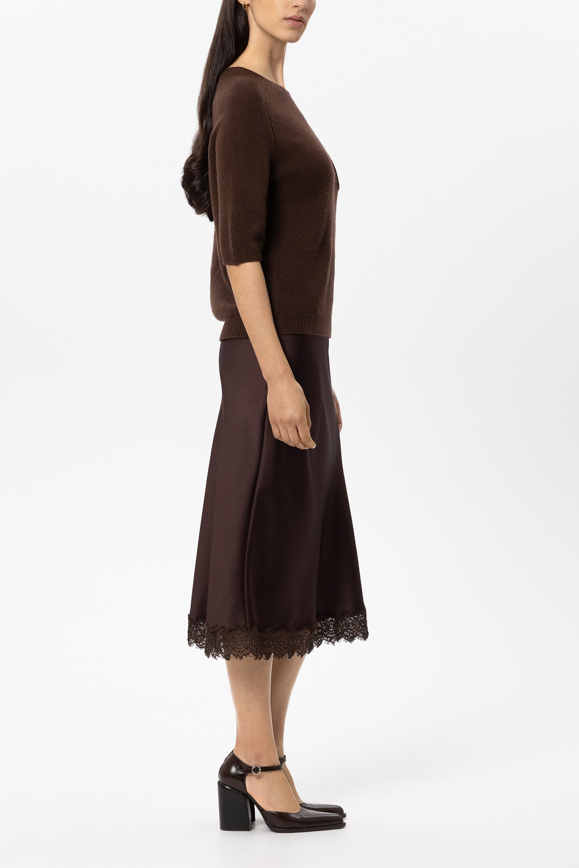 Pullover aus Kaschmir-Mix - marone - Standard | Model Seite