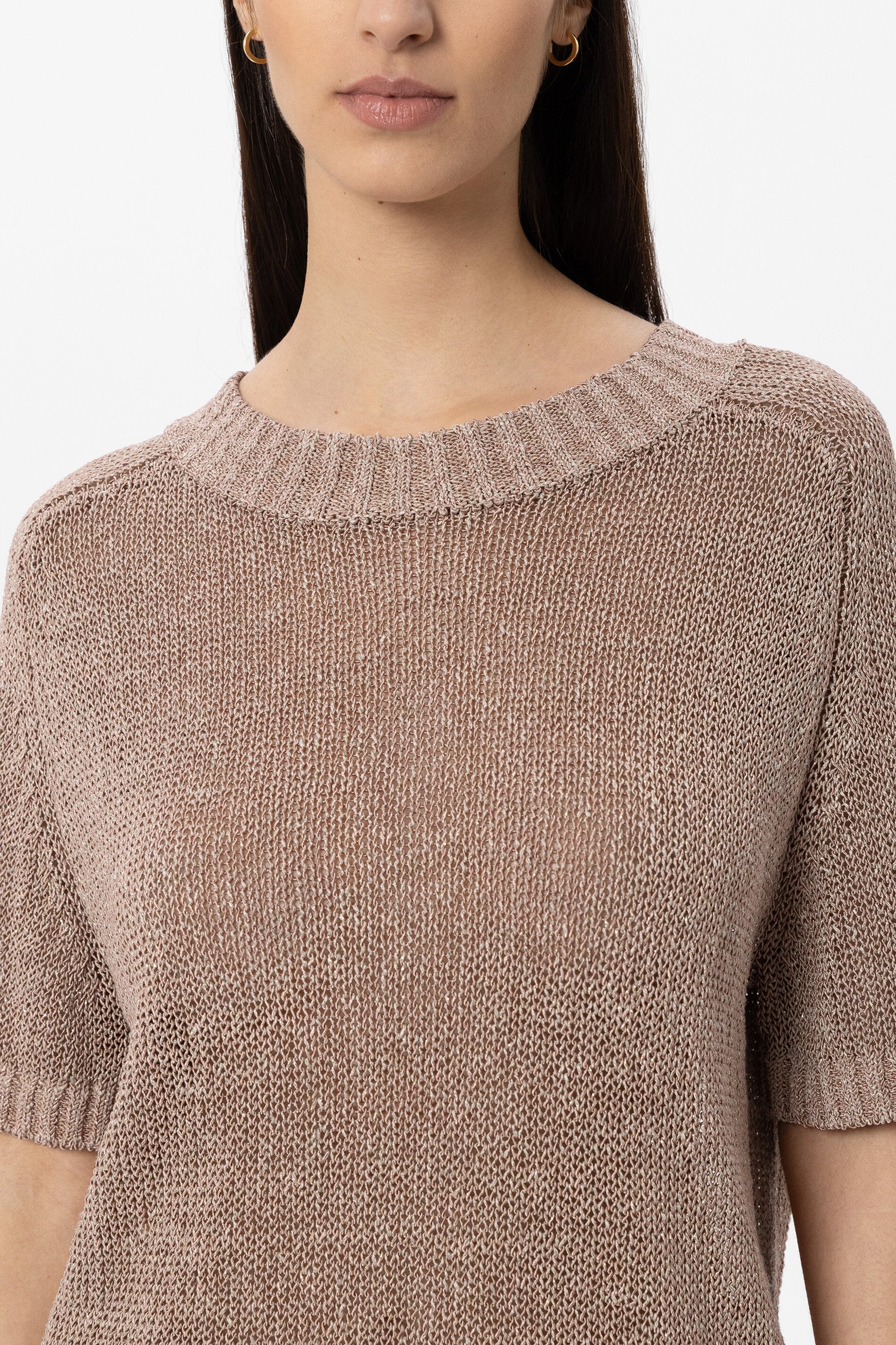Pullover aus Leinen-Mix - nude - Standard | Model Detail