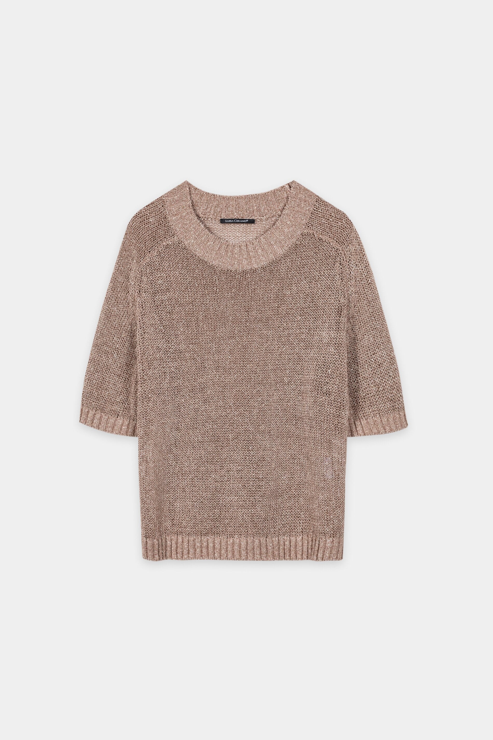 Pullover aus Leinen-Mix - nude - Standard | Artikel Front