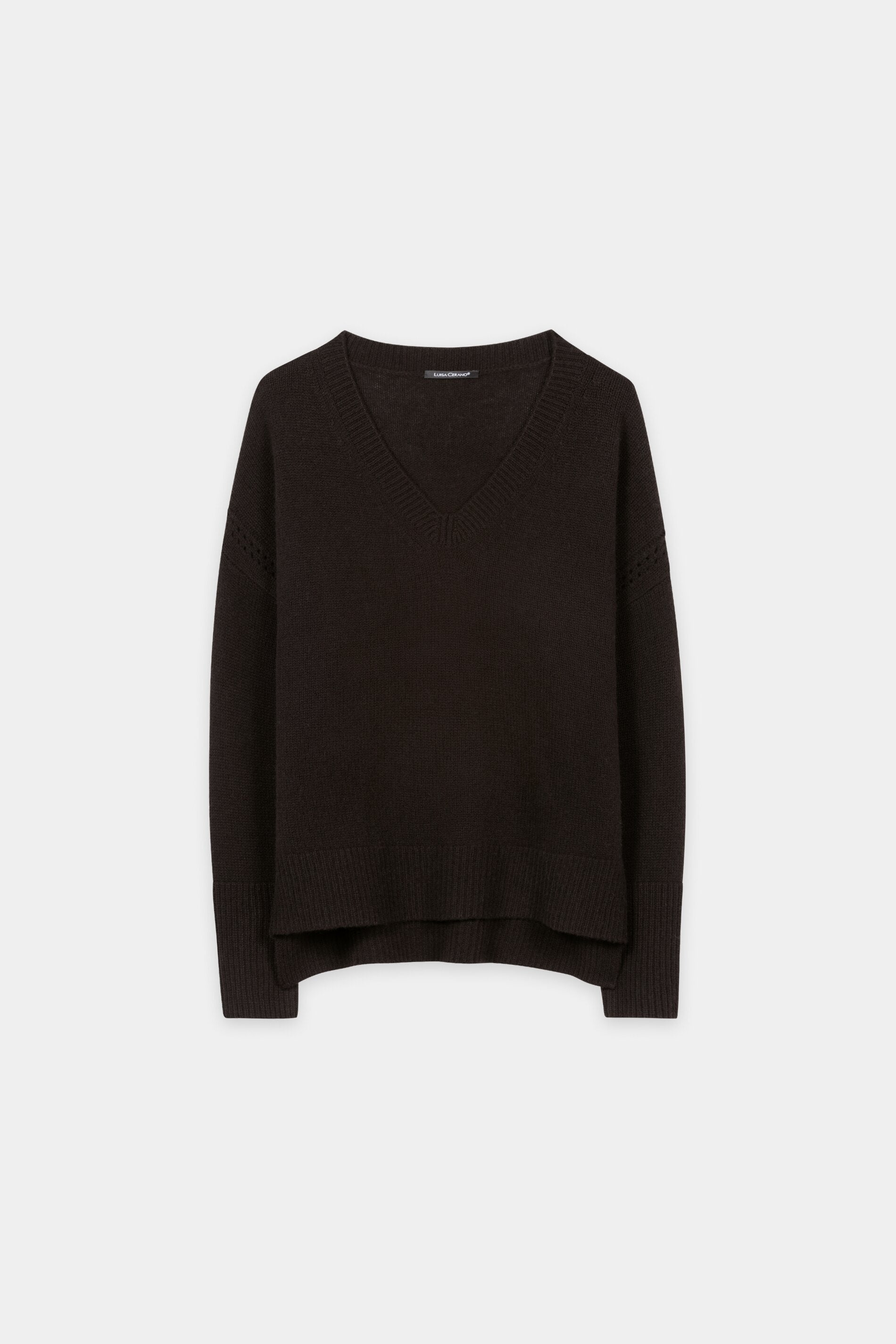 V-Pullover aus Kaschmir-Mix - truffle - Standard | Artikel Front