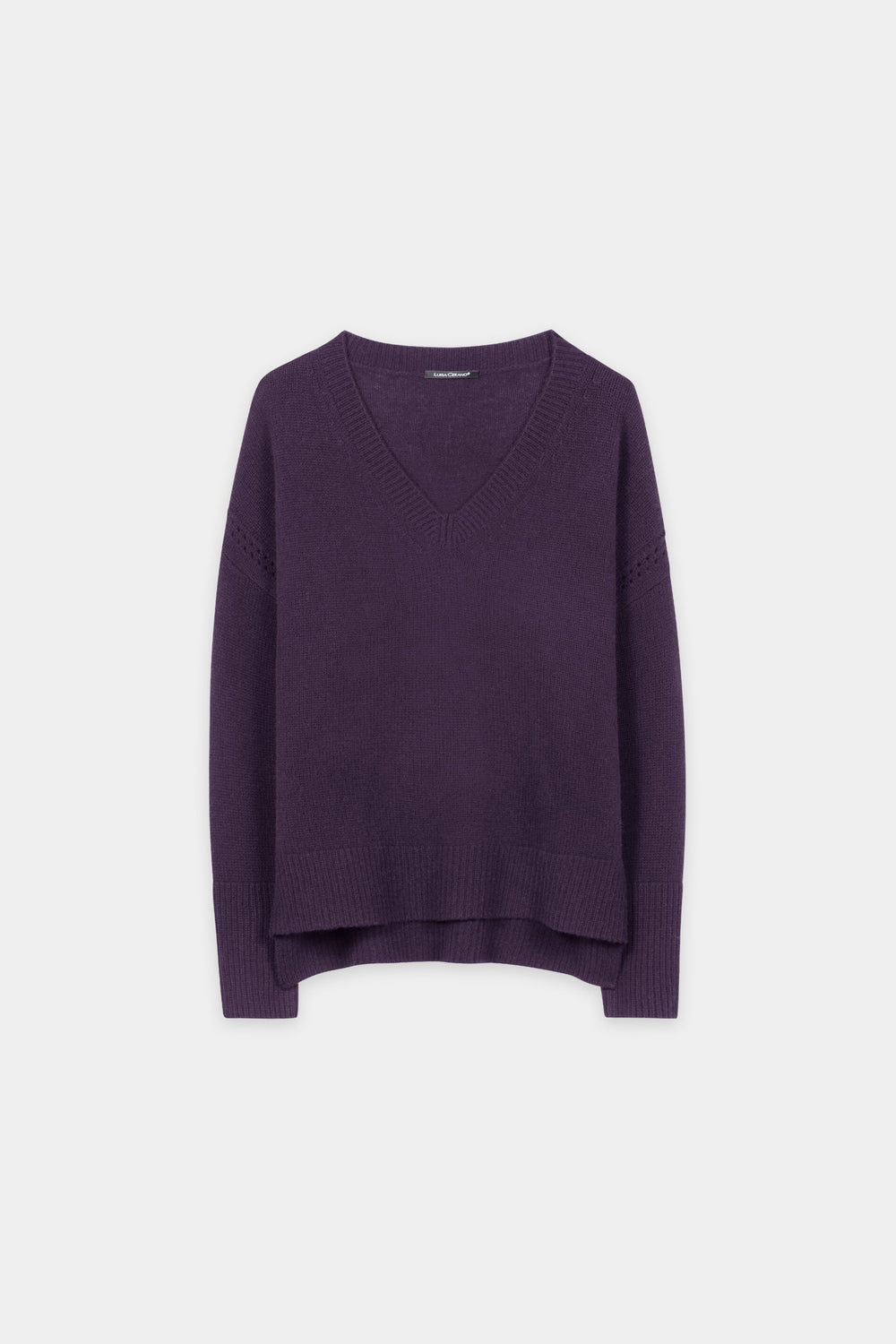 Cashmere-blend V-neck sweater - plum - Standard