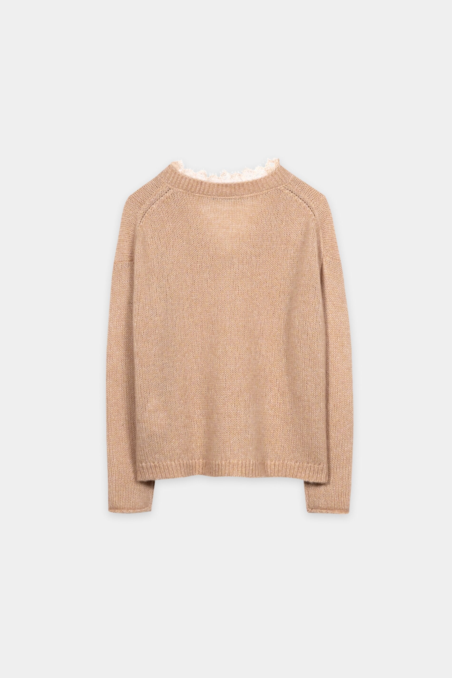 V-Pullover aus Alpaka-Mix - cappuccino - Standard | Artikel Rück