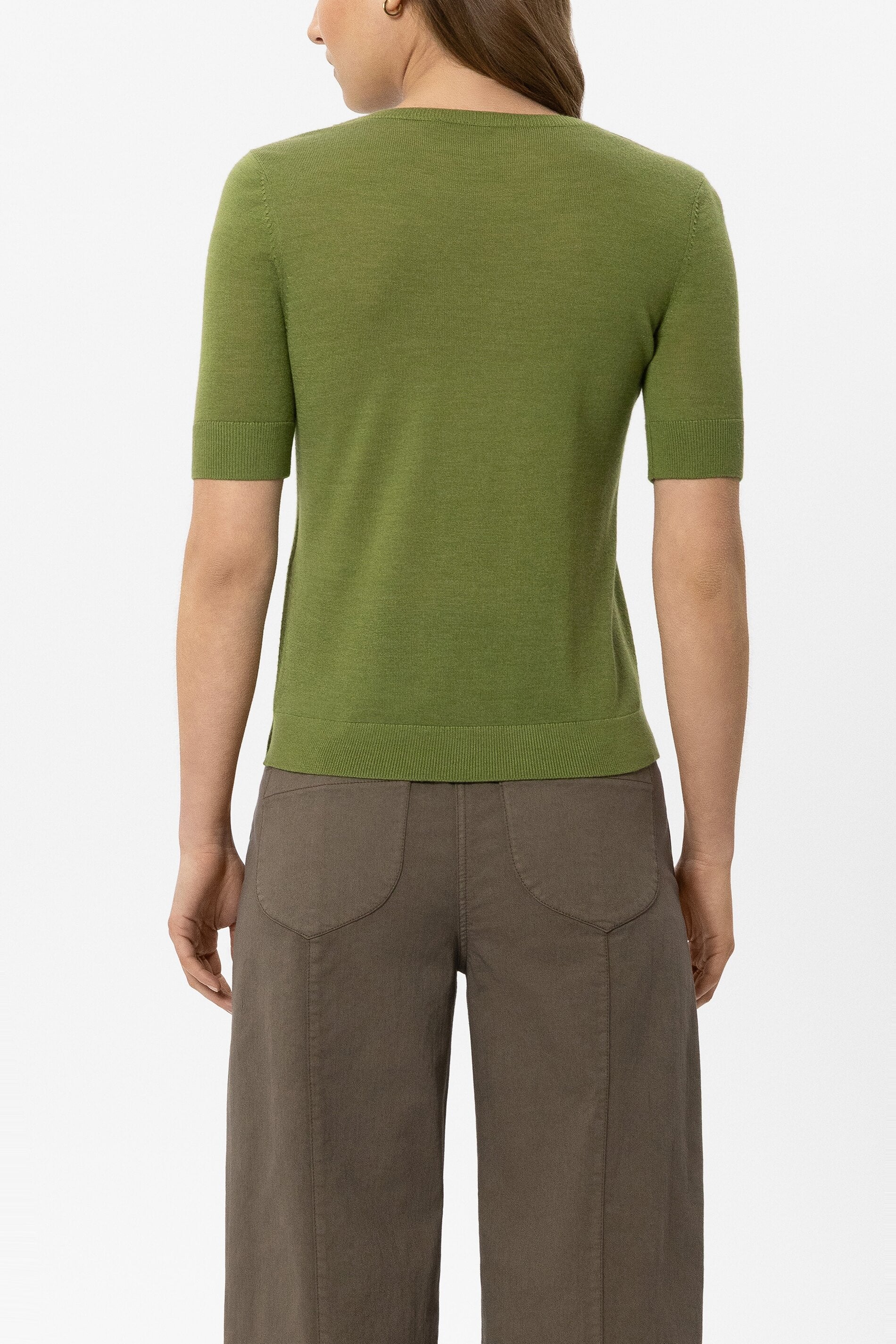 Pullover aus Woll-Mix - matcha green - Standard | Model Rück